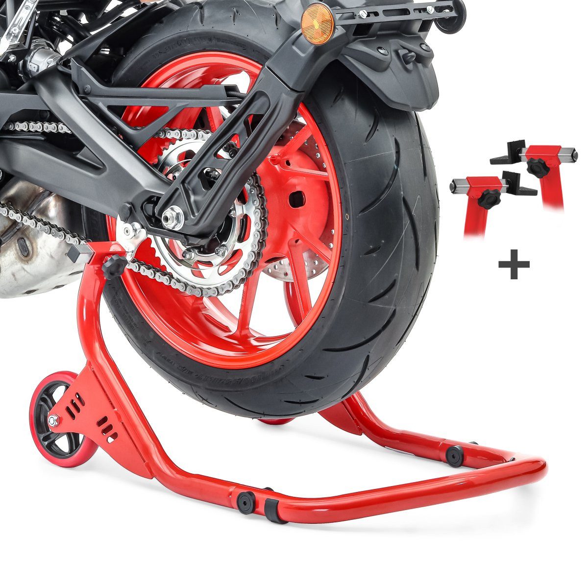 ConStands Motorradheber Hinterrad Montageständer für Yamaha Tenere 700 Falcone rot