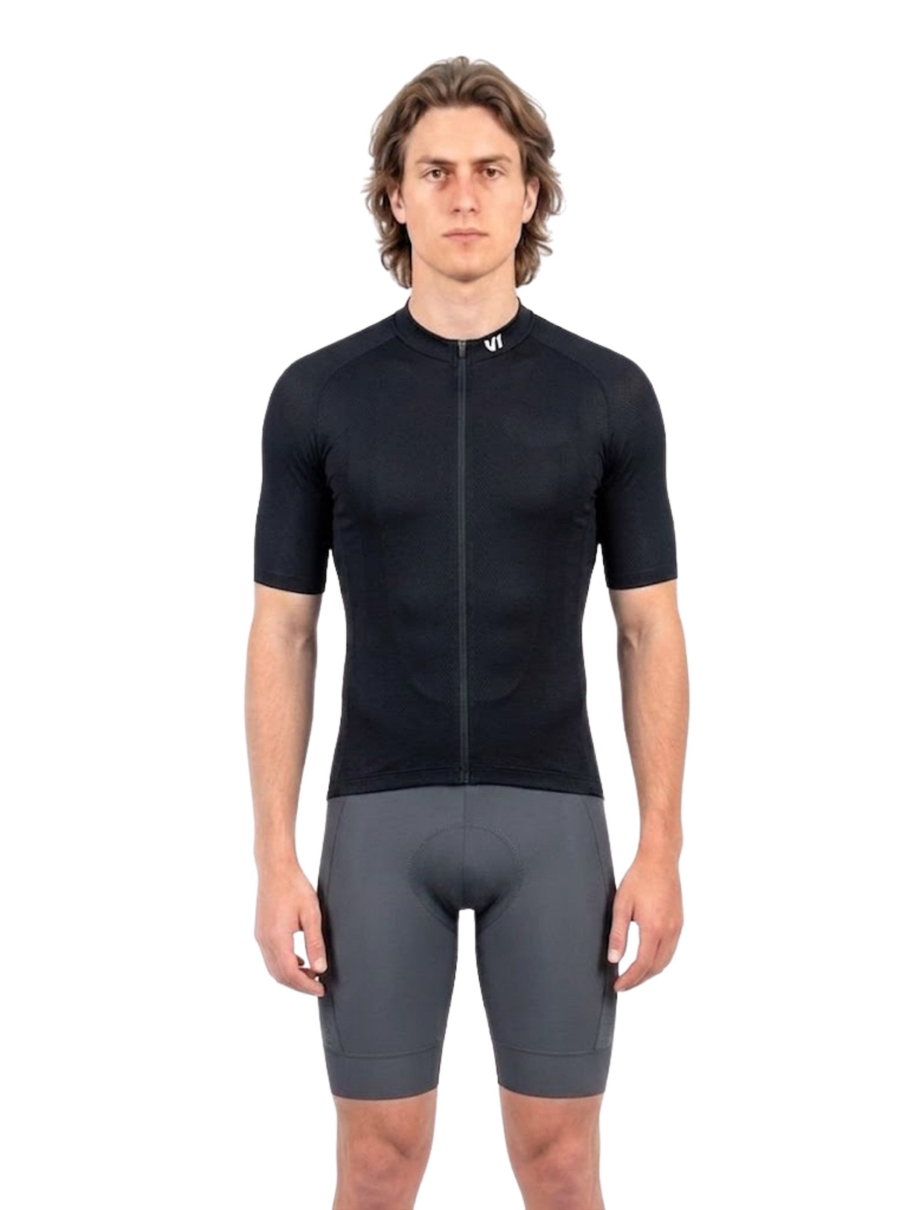 Wulibike Radtrikot Herren Fahrradbekleidungsset mit 3D-Polster & Anti-Rutsch-Silikon (2-tlg) Kurzarm-Radtrikot und Träger-Radhose, insgesamt 6 Taschen
