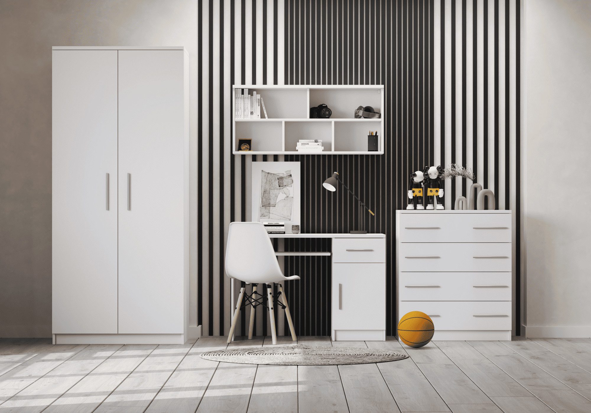 MOEBLO Drehtürenschrank MARSALA 2D (Kleiderschrank 2-türig Schrank Garderobe Schlafzimmer) (HxBxT):193x80x50 cm