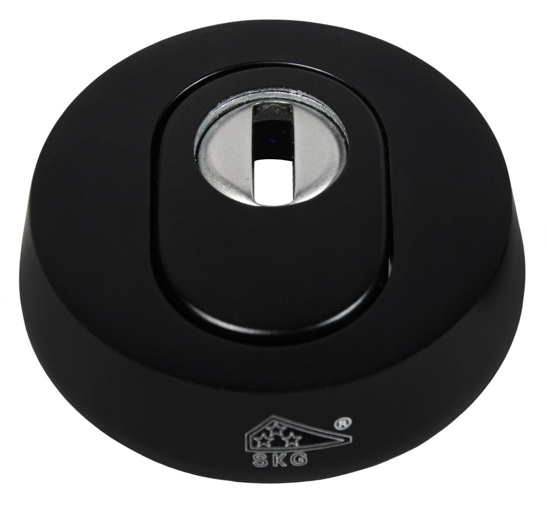 Türbeschlag Schutzrosette SR - 5002 PZ Schwarz PVD Sicherheitskl. ES2 mit ZA, gehärteter Stahleinlage