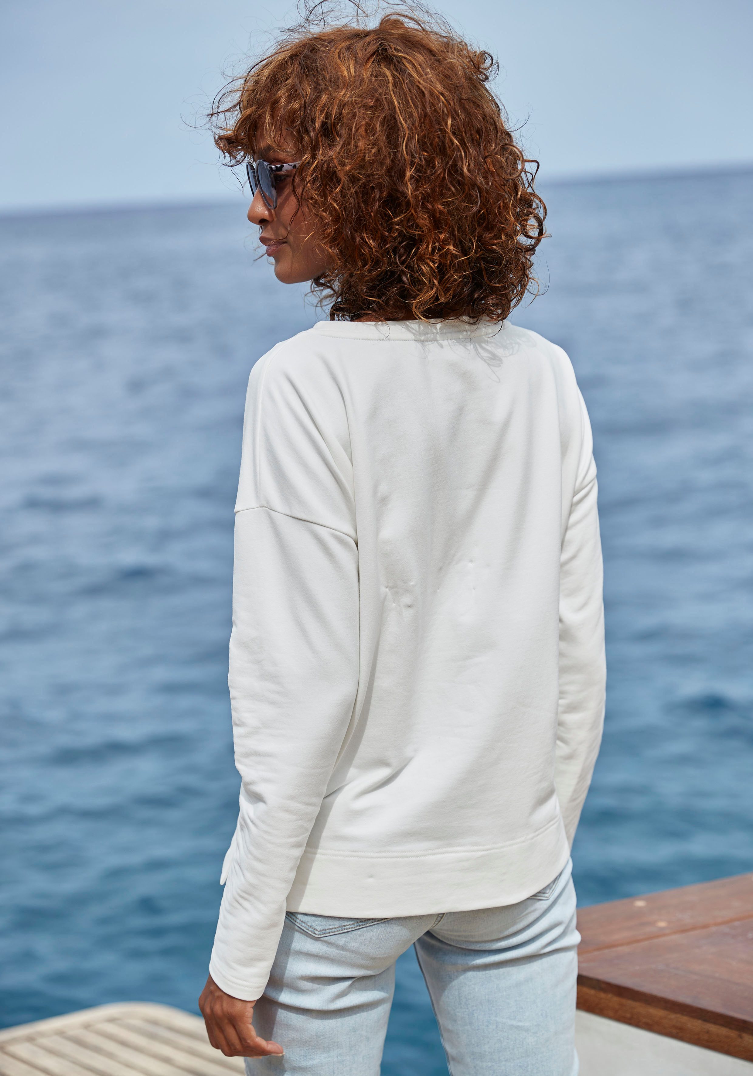 Elbsand Sweatshirt Alma mit Logostickerei vorne, lässige Passform, sportlich-casual