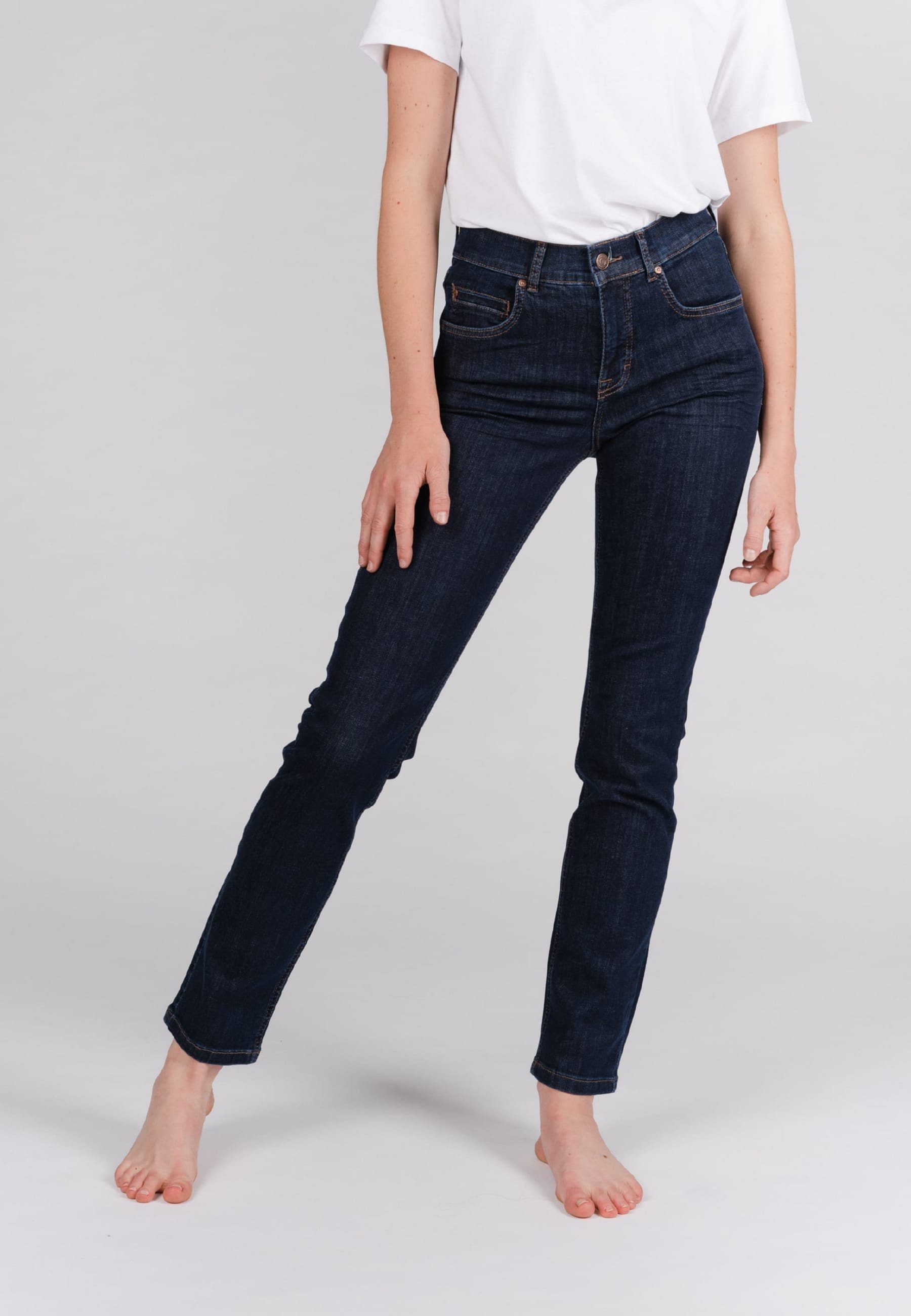 ANGELS Straight-Jeans Jeans Cici mit Power Stretch Denim mit Label-Applikationen