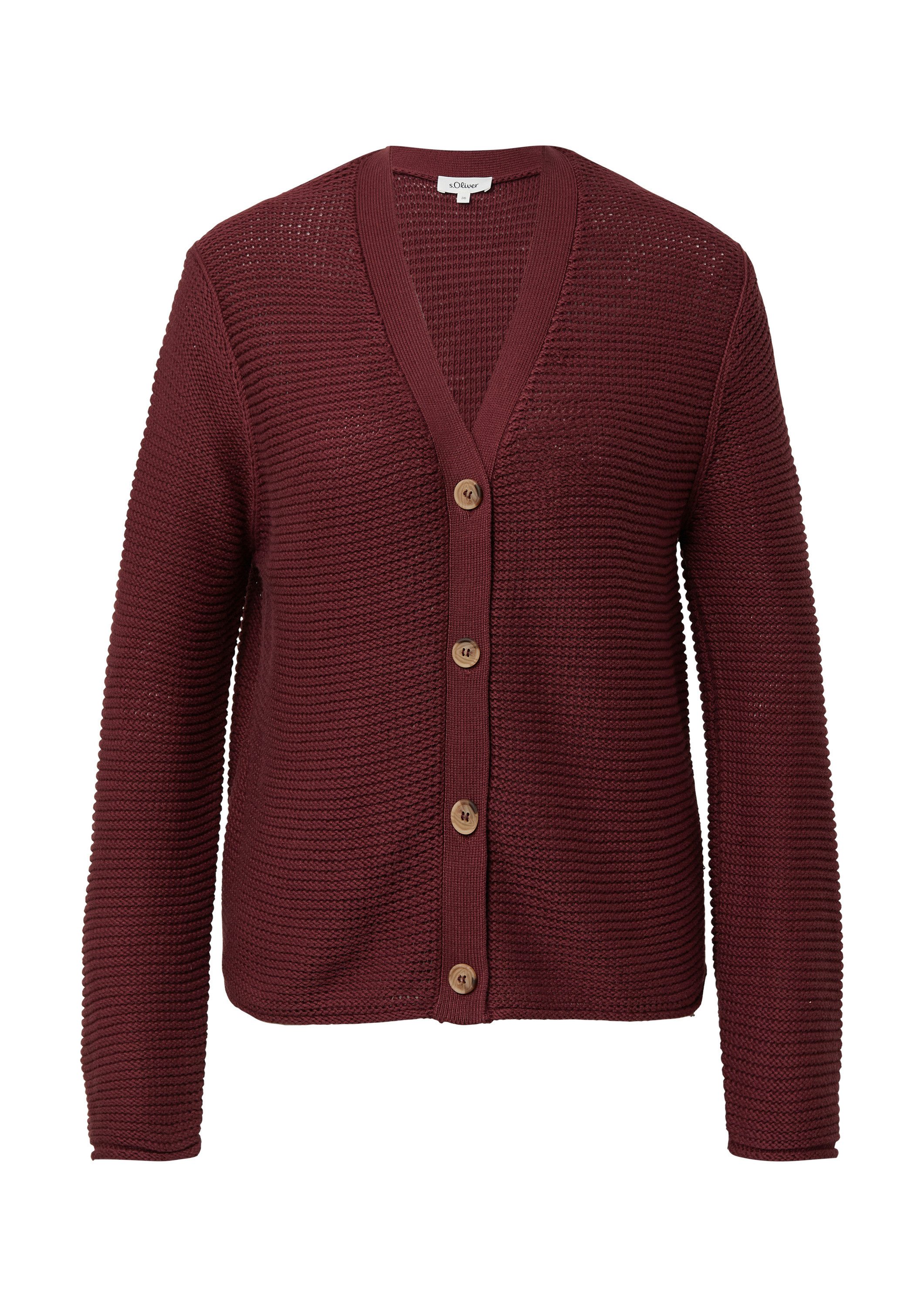 s.Oliver Cardigan Strickjacke Grobstrickjacke mit Rollsaum günstig online kaufen