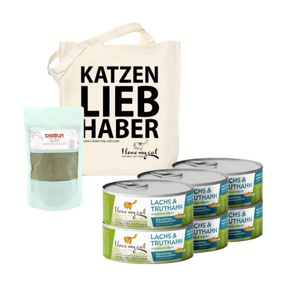 Bellfor I love my cat Futterset Katzenfutter Nass mit Lachs und Truthahn für K, für: Katzen