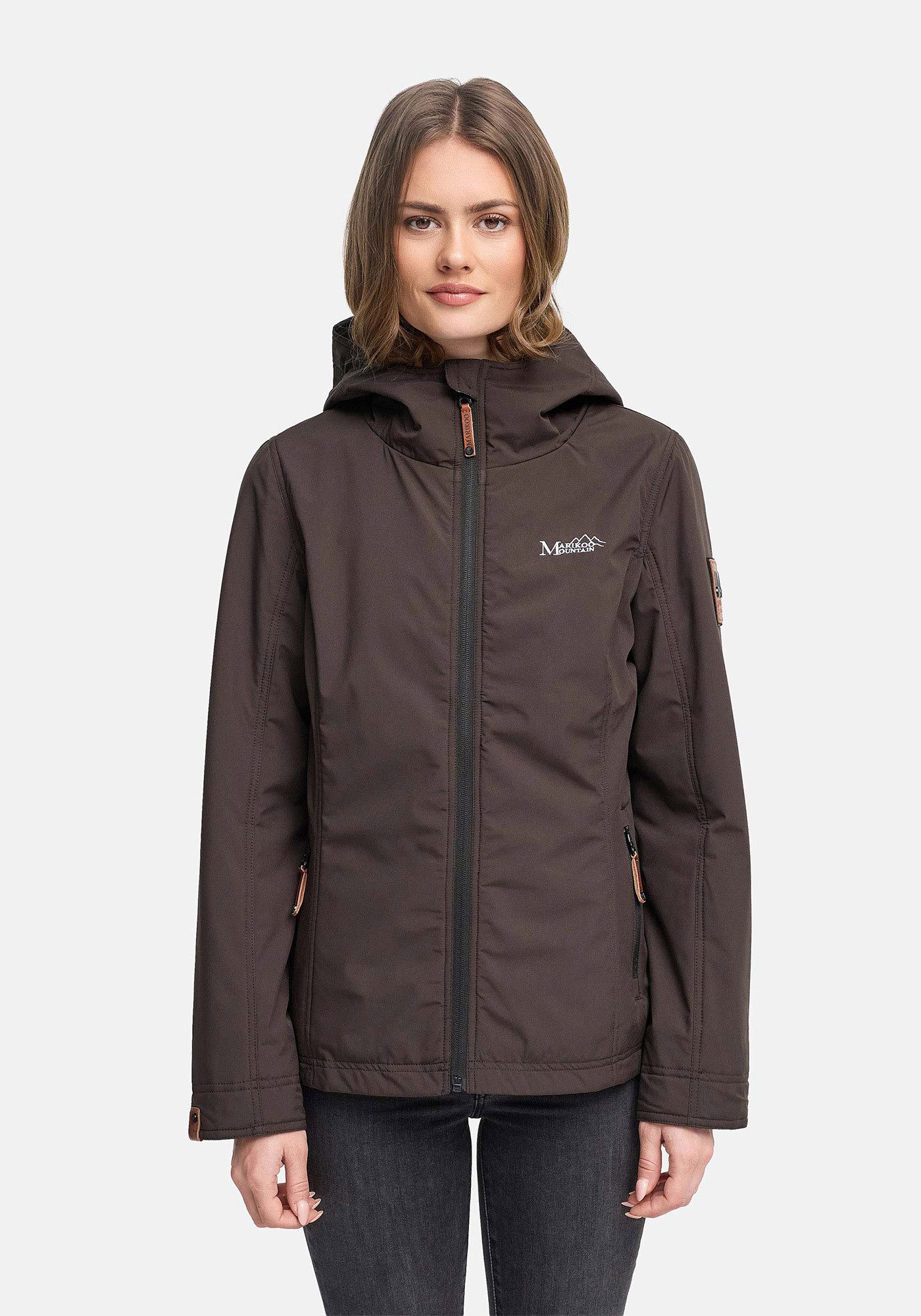 Marikoo Outdoorjacke Brombeere sportliche Übergangsjacke mit Kapuze günstig online kaufen