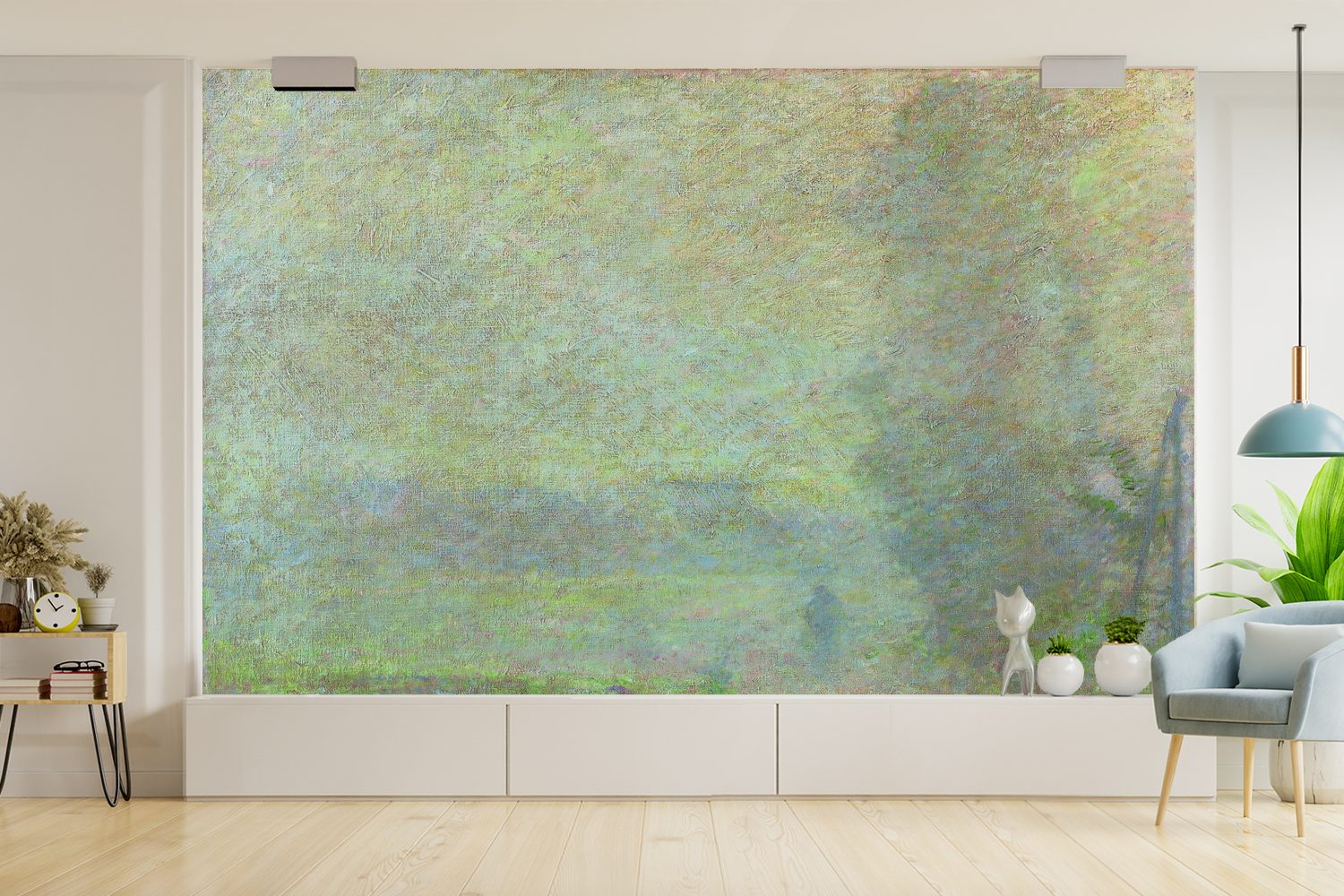 MuchoWow Fototapete Weg im Nebel St), - Fototapete von Vliestapete Küche, Gemälde für Wohnzimmer bedruckt, Matt, (5 Schlafzimmer Monet, Claude