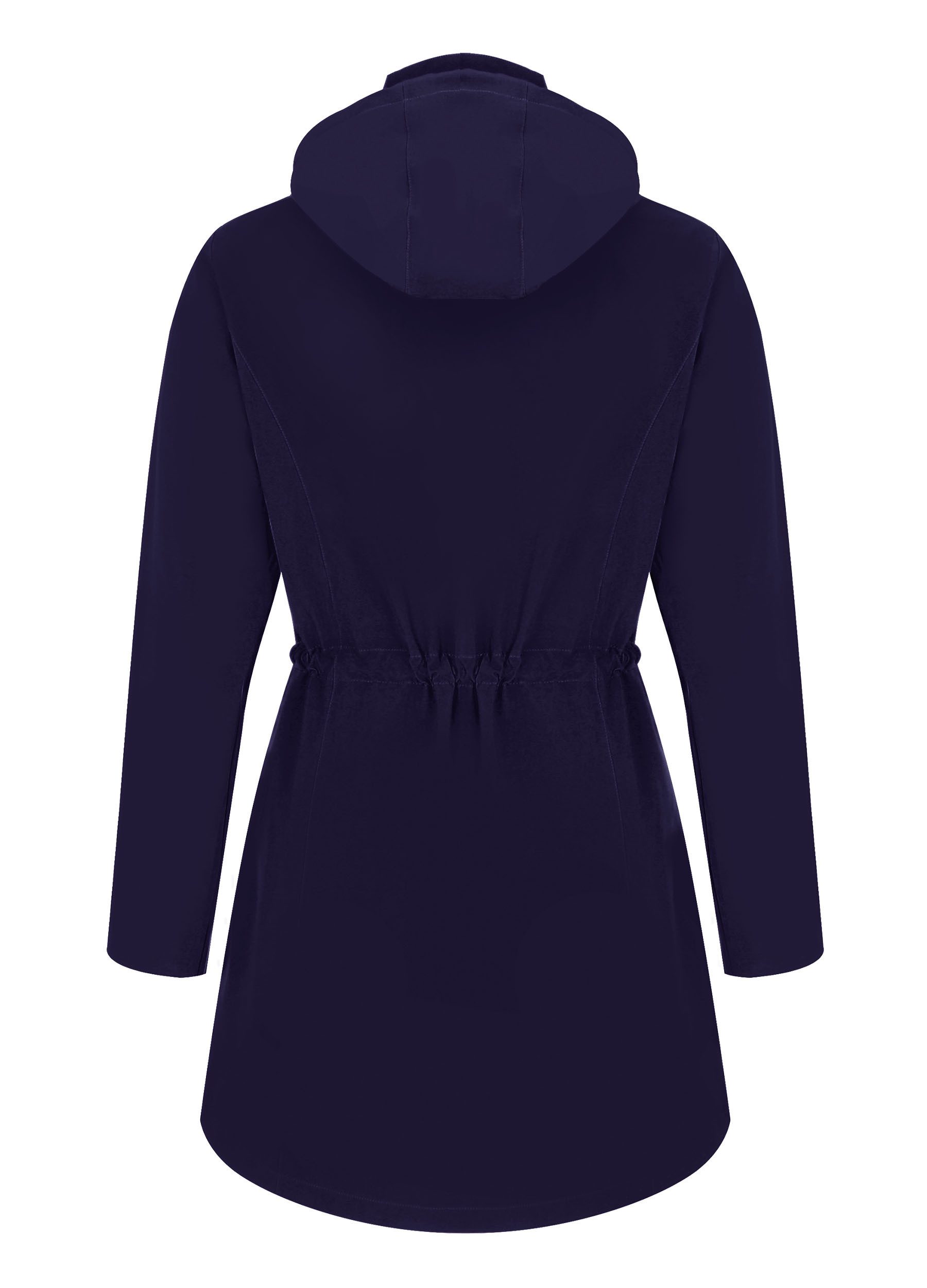 ATLASLAVA Regenjacke Damen Lang – Wasserdicht & Atmungsaktiv mit Kapuze (1-St) Übergangsjacke für Outdoor