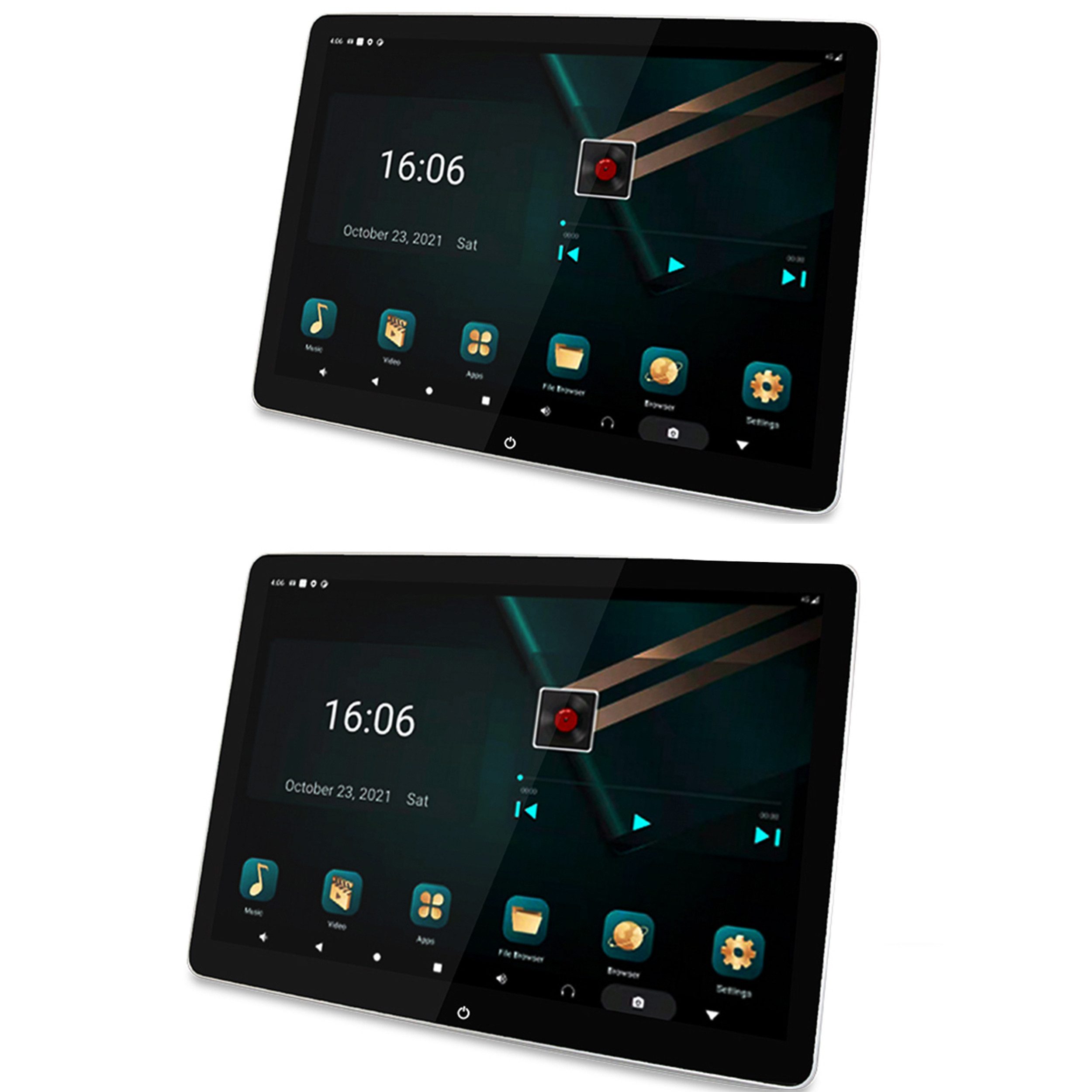 TAFFIO Set 1 Paar 12"Touch Android Kopfstützen Monitor 8GB 128GB WiFi 4G SIM Navigationsgerät