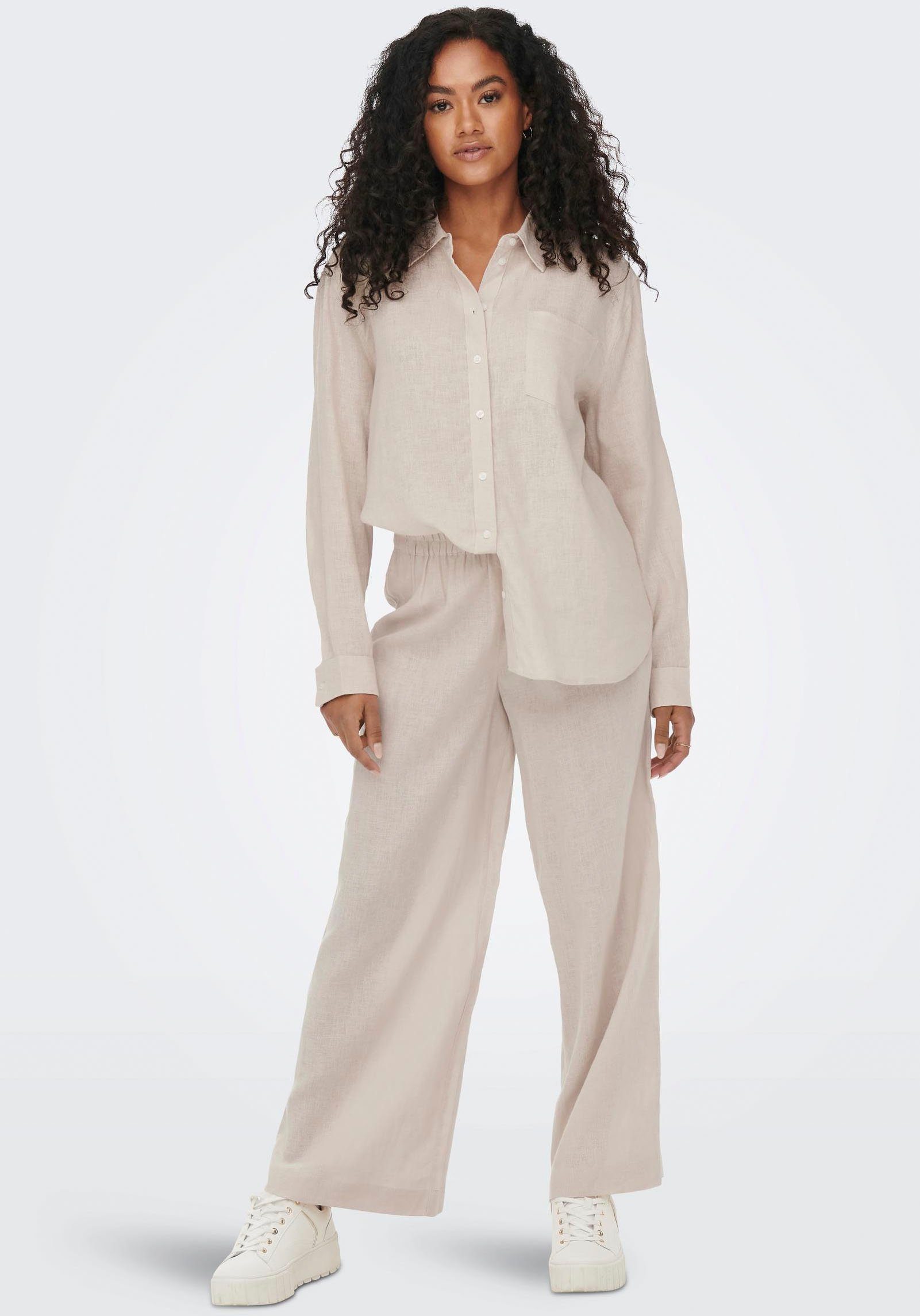 ONLY Longbluse ONLTOKYO L/S LINEN BLEND SHIRT mit Leinen