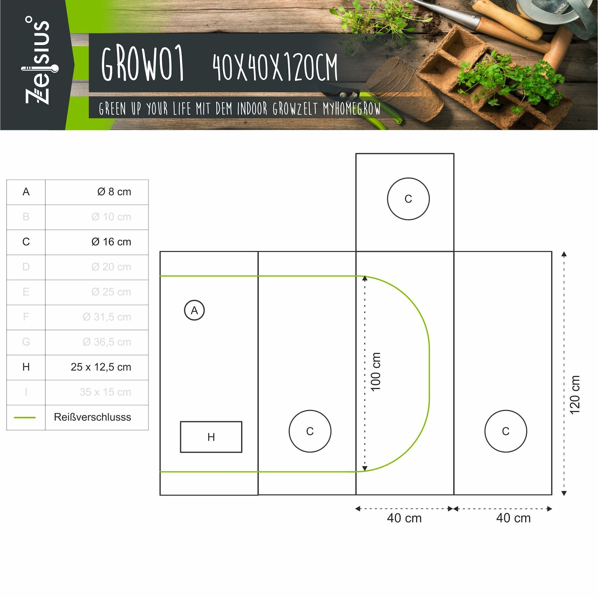 Zelsius Gewächshaus Grow Tent 40 x günstig online kaufen
