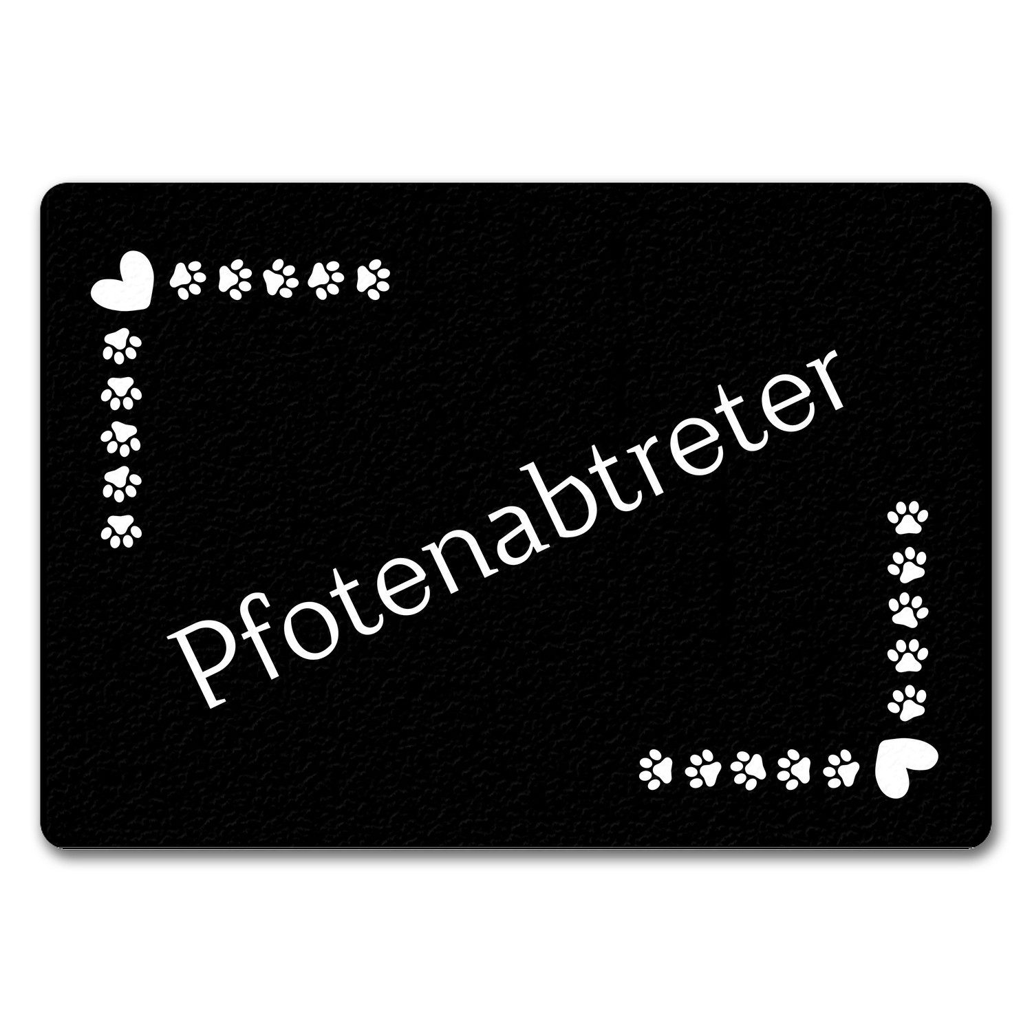 Fußmatte Pfotenabtreter Fußmatte in 35x50 cm ohne Rand mit Spruch