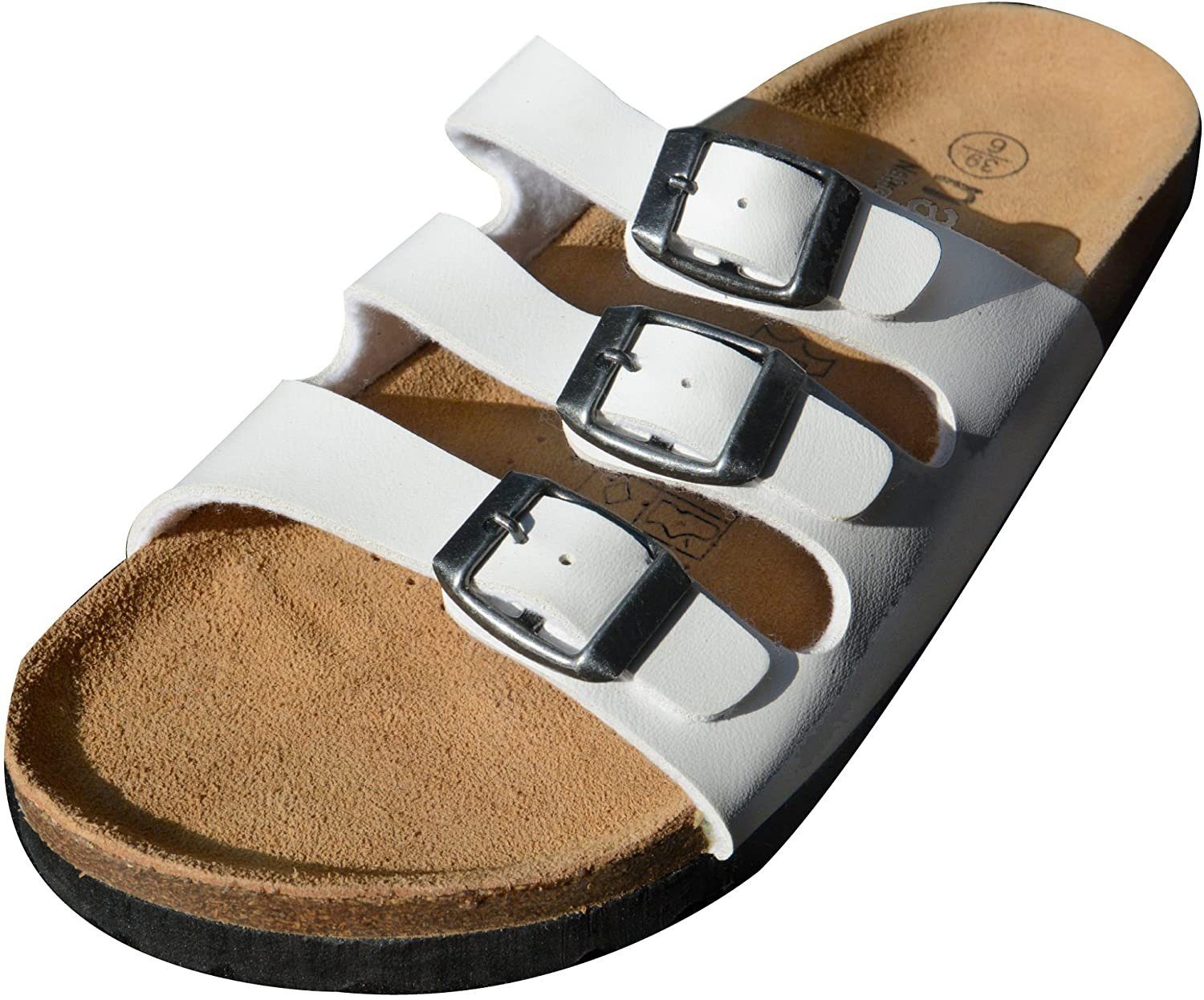 Nawemo Leder-Zimtlatschen Nawemo "Weiß" Hausschuh