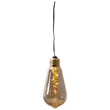 STAR TRADING Hängeleuchte LED Dekoleuchte GLOW amber Glühbirne mit Batteriebetrieb 13cm Timer, LED Classic, warmweiß (2100K bis 3000K)