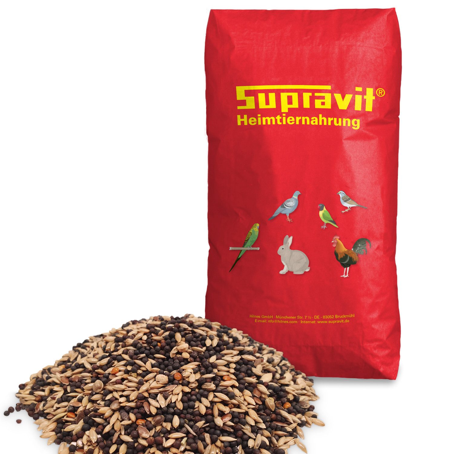 Supravit Kanarienfutter BASIS 25kg - Ganzjahres-Futter für Kanarienvögel, Hauptfutter für: Ziervogel