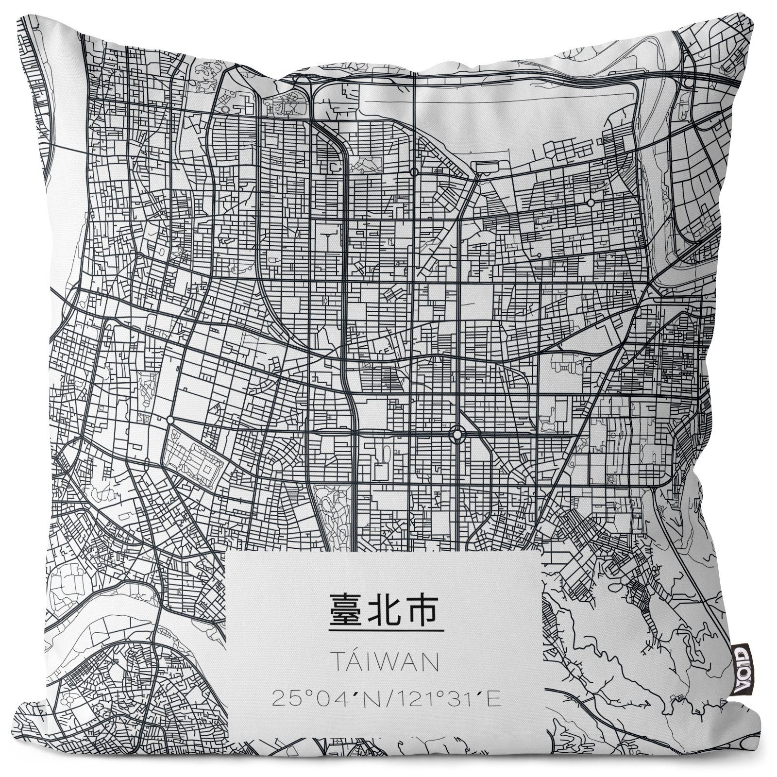 Kissenbezug, VOID (1 Stück), landkarte stadt taipeh china Stadtplan Reiseführer Städtereise