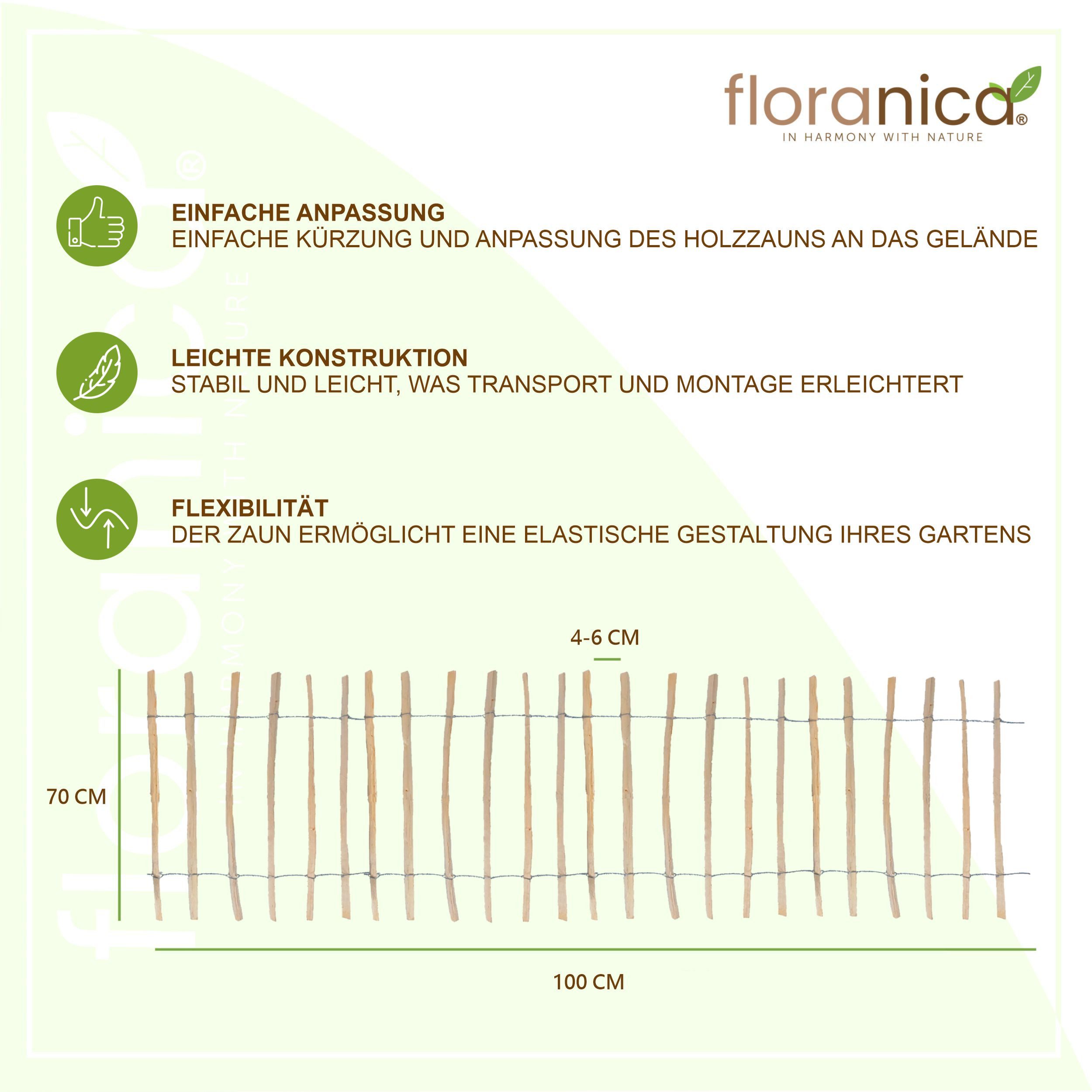 Floranica Staketenzaun Gartenzaun aus Haselnuss oder günstig online kaufen