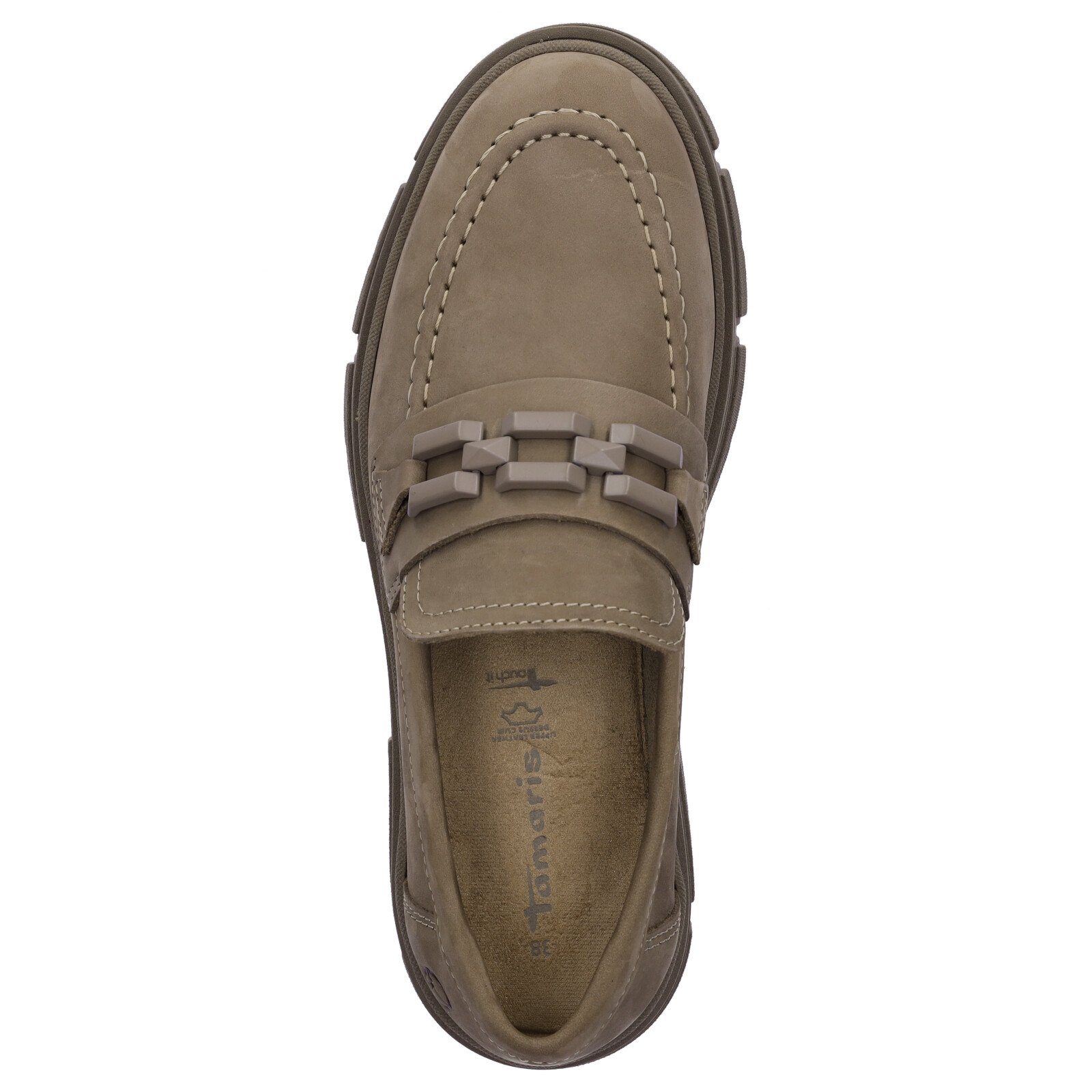 Tamaris Tamaris Damen Lederslipper taupe Slipper