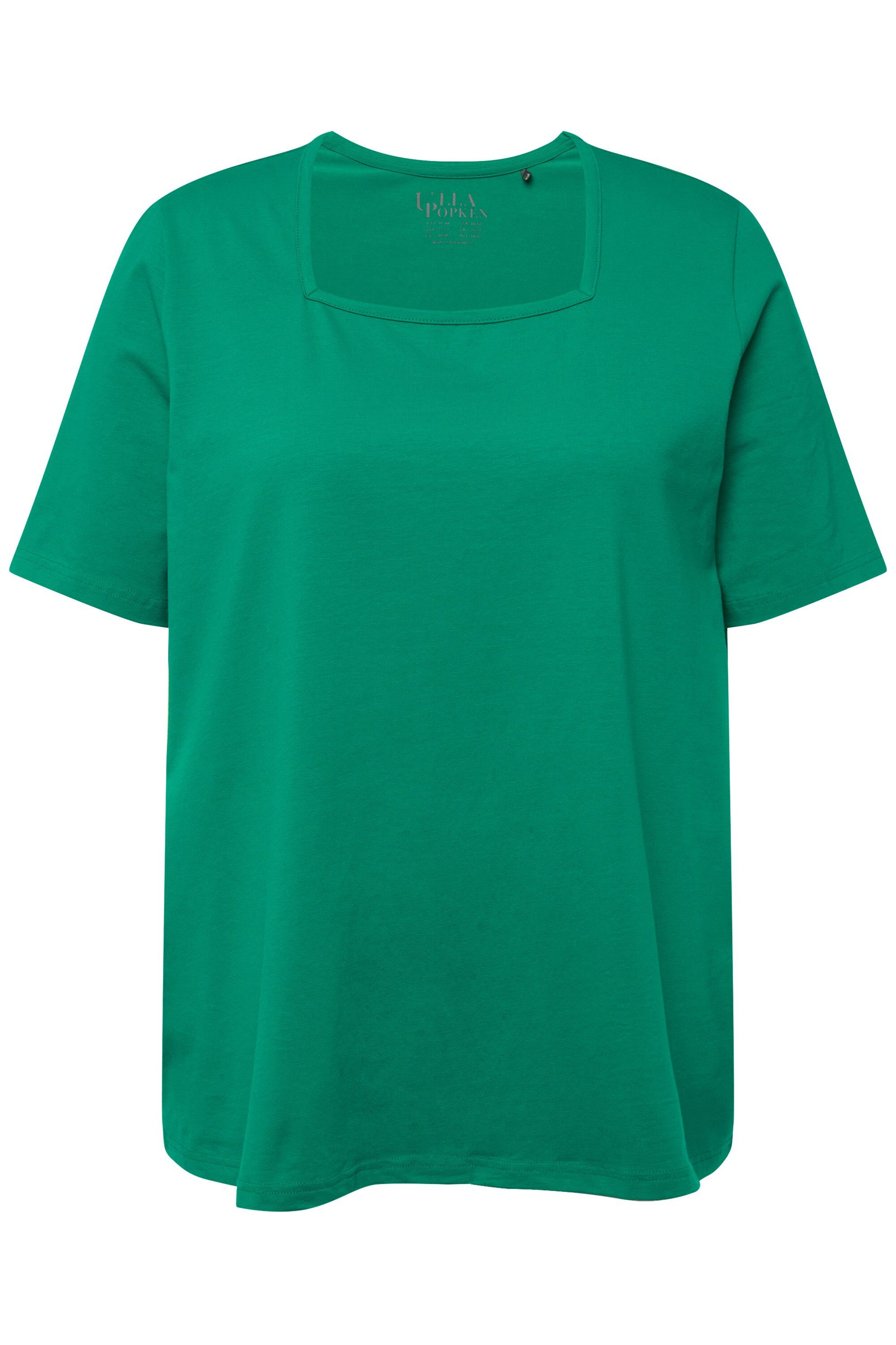 Ulla Popken T-Shirt T-Shirt A-Linie Carré-Ausschnitt Halbarm günstig online kaufen