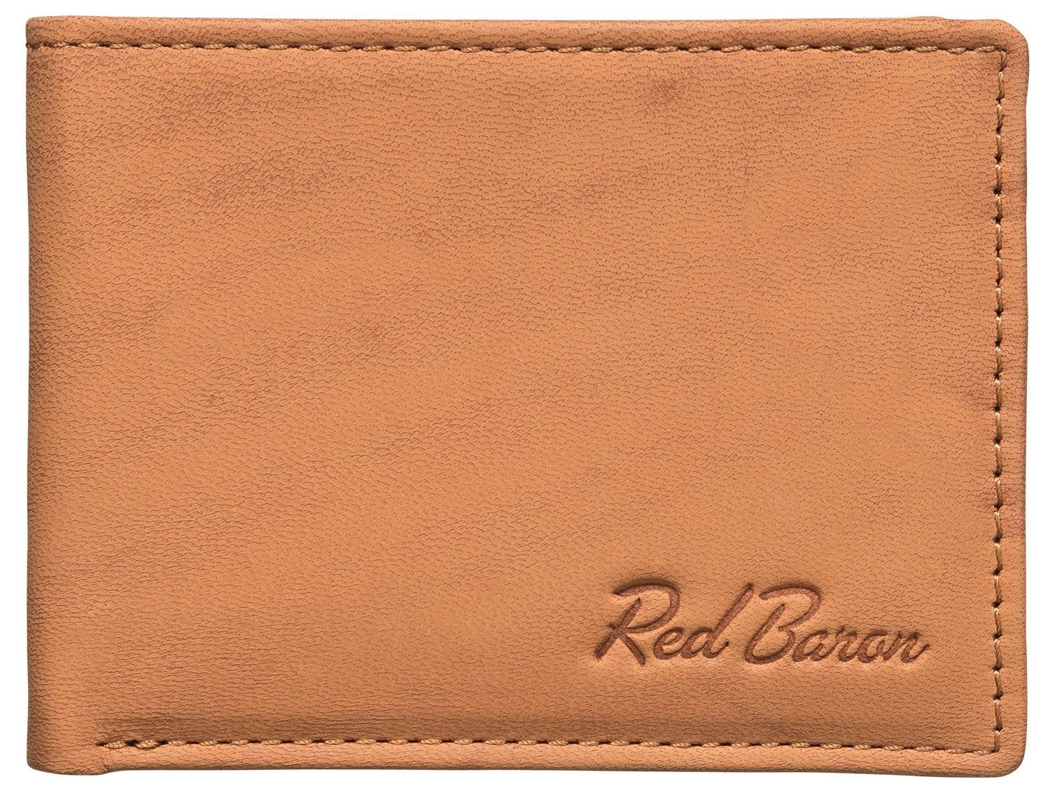 Red Baron Geldbörse RB-WT-001-02, 1-fach klappbar, Kreditkartenfächer, Münzfach mit Druckknopf