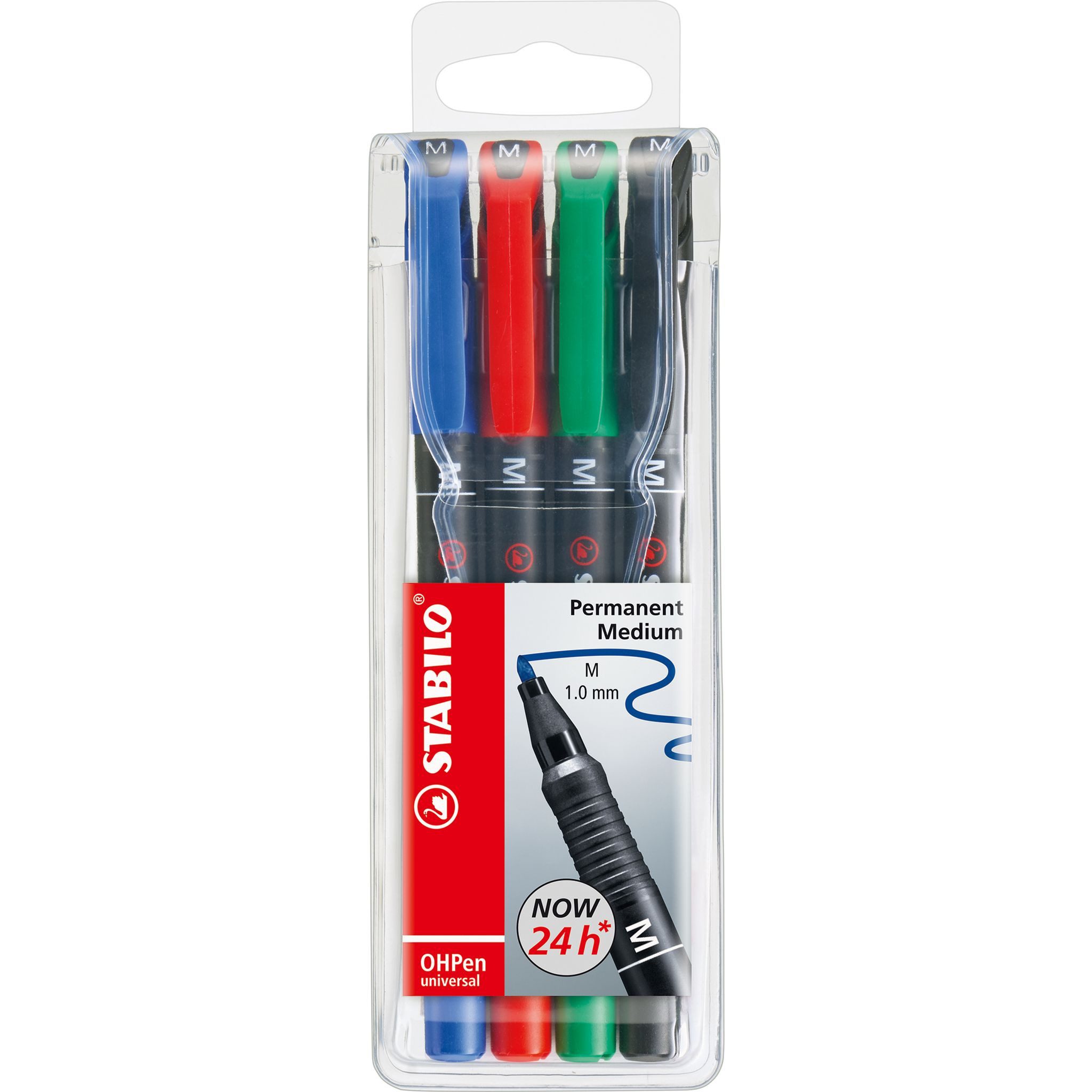STABILO Folienstift STABILO OHPen universal permanent M 4er Etui