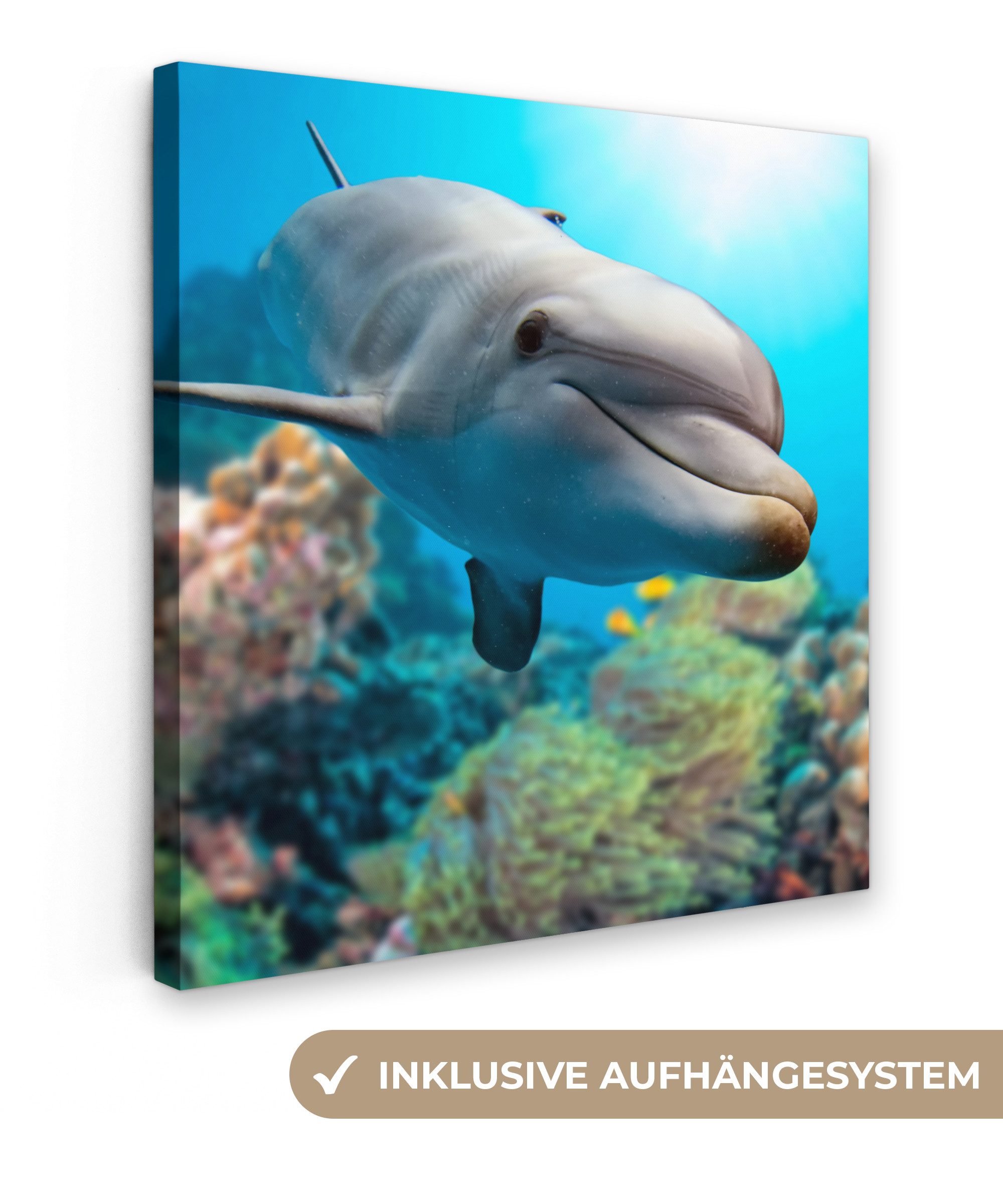 OneMillionCanvasses® Leinwandbild Delfin - Meer - günstig online kaufen
