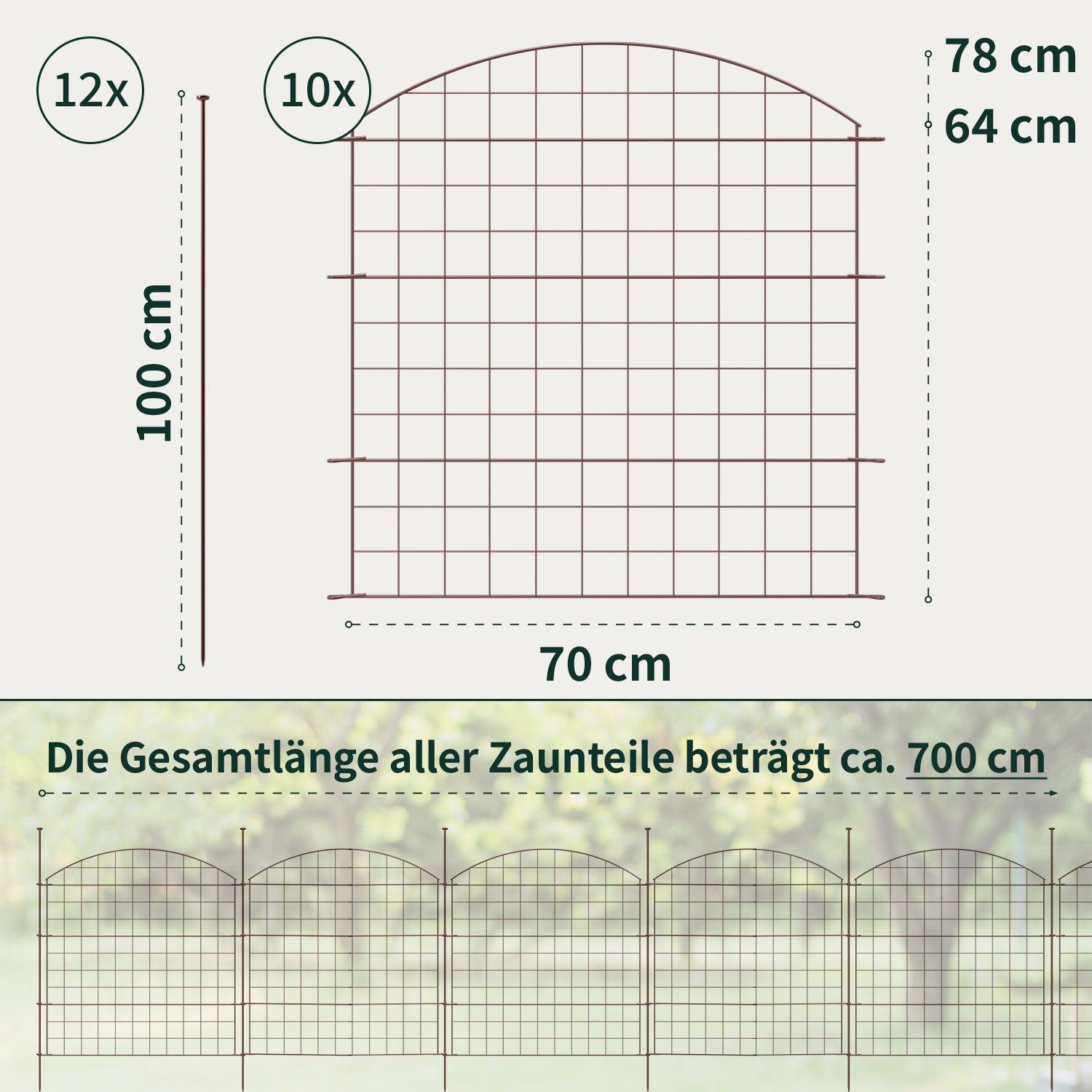 Thumbnail - VERDOBA Zaun Teichzaun Gartenzaun Hundezaun - Metall Gitterzaun aus Zaunelementen