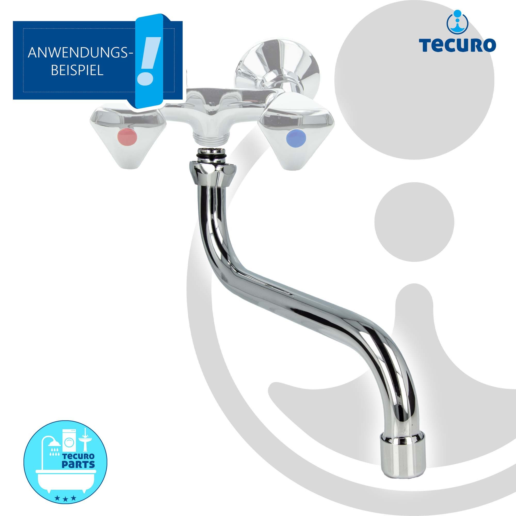 tecuro Badarmatur S-Auslauf für Wand-Armaturen konisch dichtend