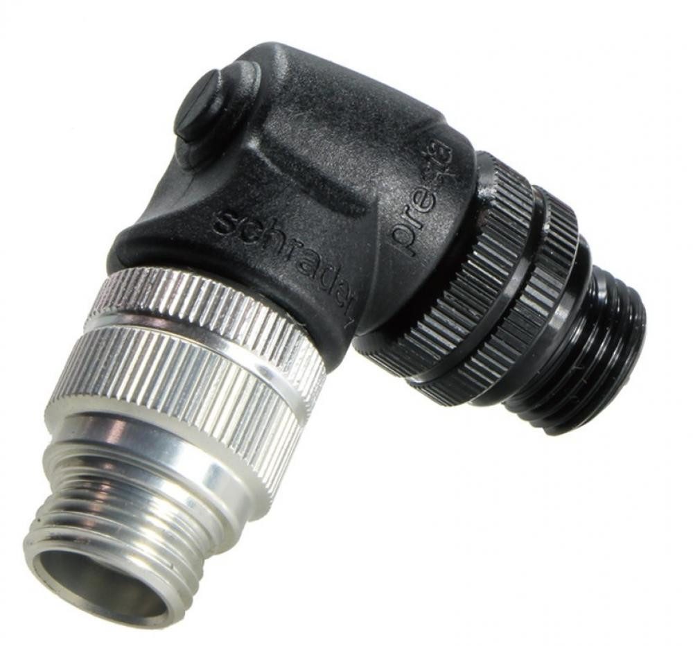 Airbone Fahrradpumpe Airbone Ventil Adapter ZT-A12 für alle Ventile 90Grad Winkel AV/SV/DV