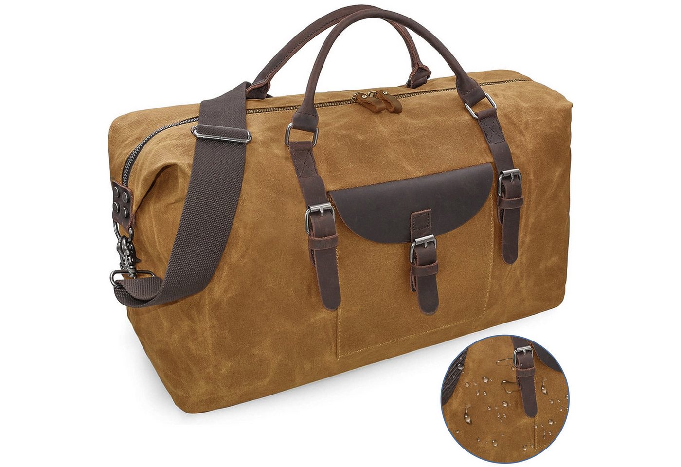 OKWISH Reisetasche Canvas Trainingstasche Sporttasche Handtasche (Fitness Tasche Schwimmtasche Übernachtungstasche, Weekender, Wasserdichte, groß), Männer Frauen Reisen Gym Urlaub Übernachtung Freizeit Arbeit Business