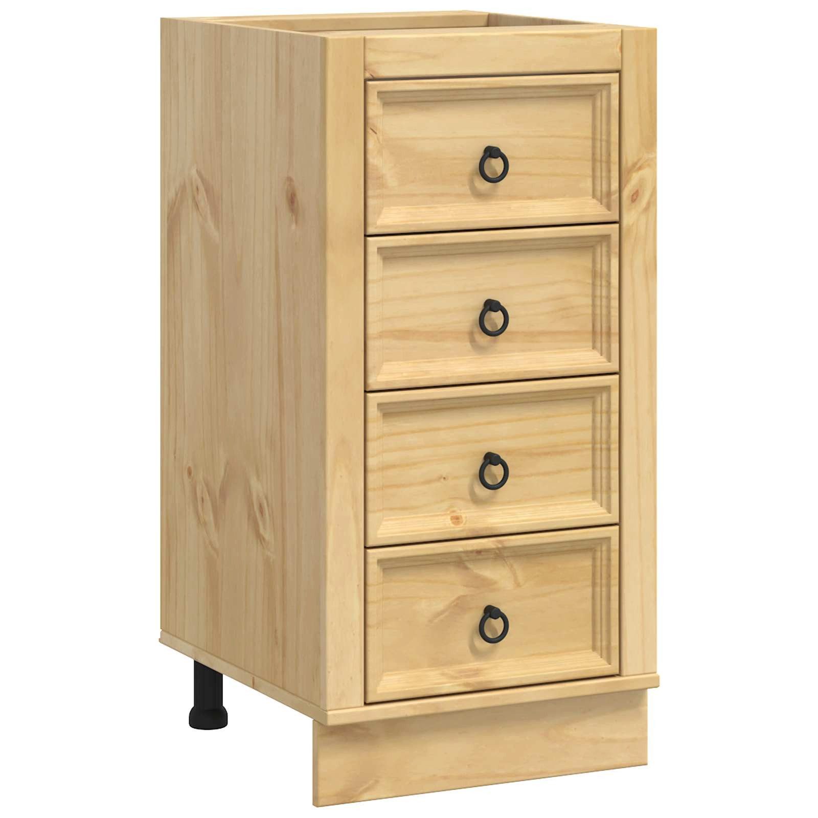 vidaXL Küchenzeile, Schrank mit Speicher Honig 40 x 46 x 81 cm Massives Kiefernholz