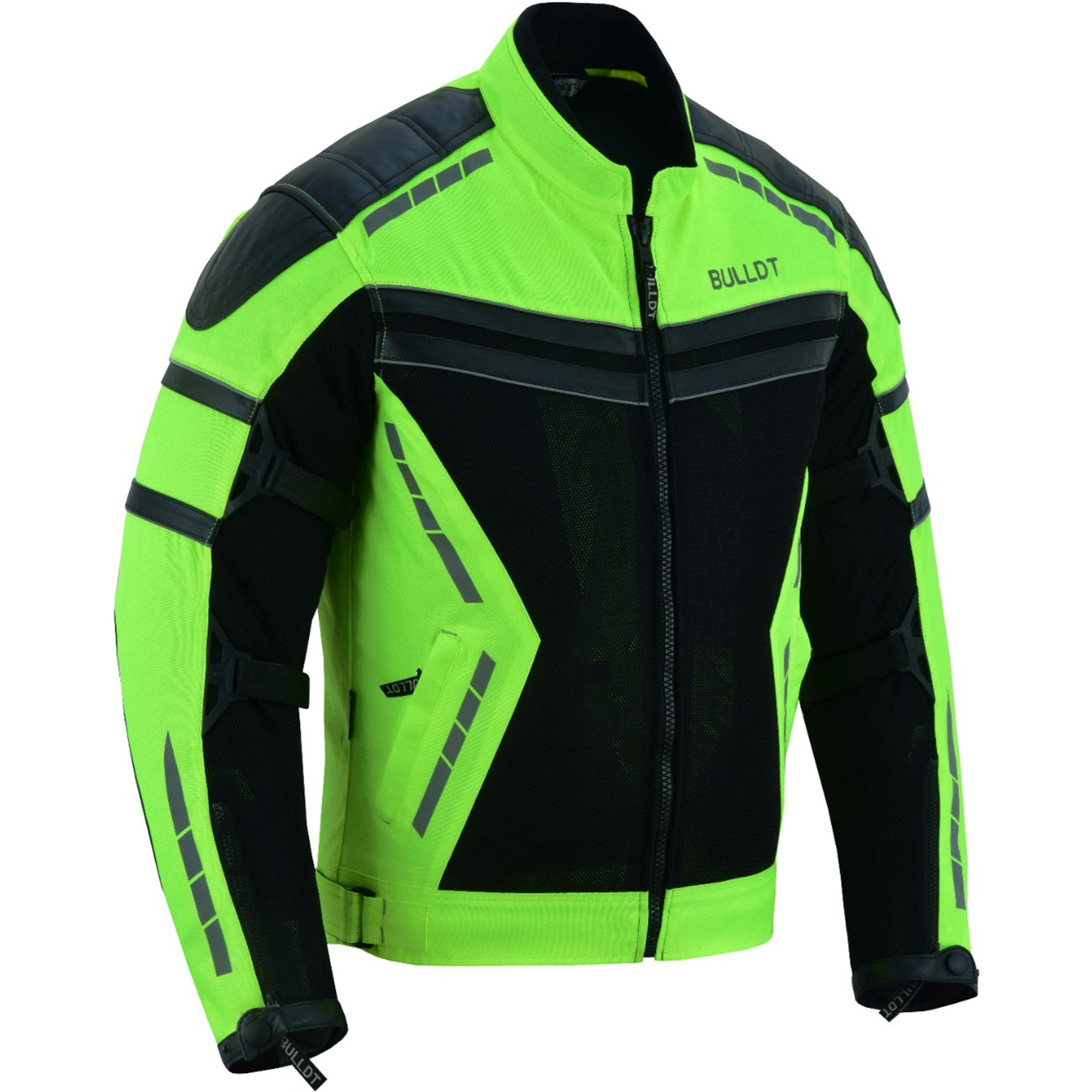 BULLDT Motorradjacke BLD323J (mit abnehmbare 4 Stück Protektoren) Sommer Jacke mit Mesh-Netz 360° Reflektoren & Zipper-Taschen