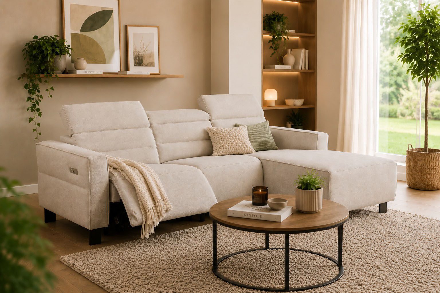 OTTO home Ecksofa Carpari, L-Form, 263 cm, manuelle o. elektrische Relaxfunktion, USB A/C und Kopfteilverstellung