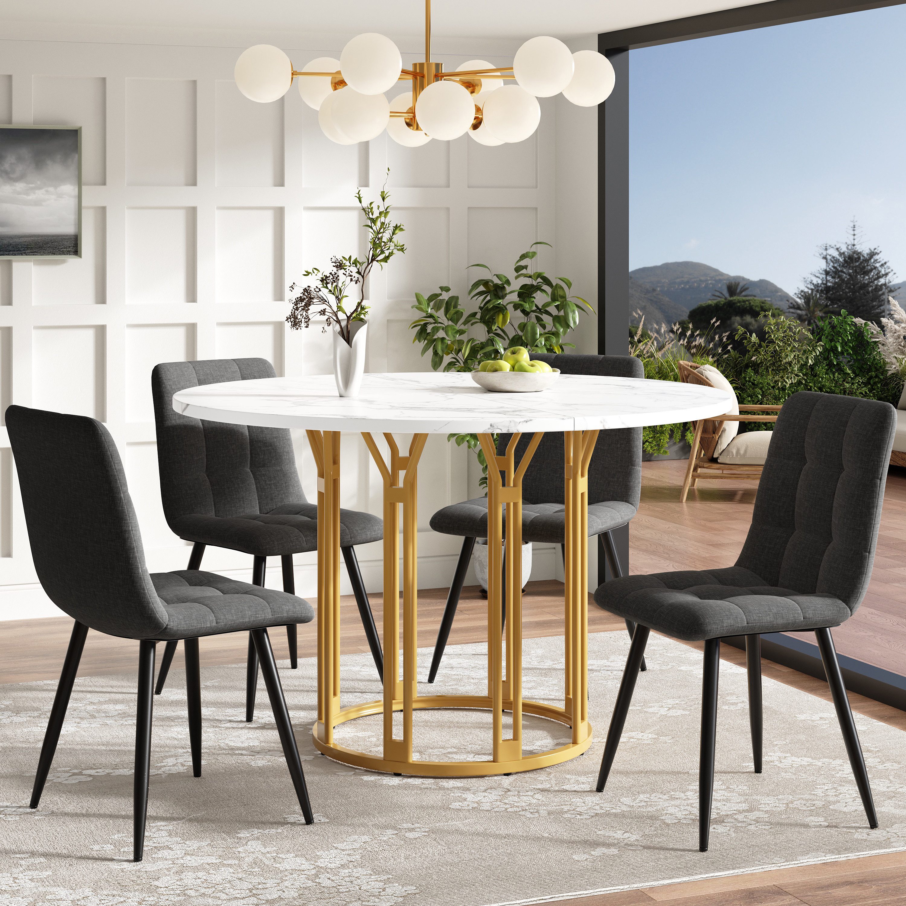 Flieks Esstisch (100x74 cm, Metallbeine mit verstellbaren Fußpolstern, 1-St günstig online kaufen