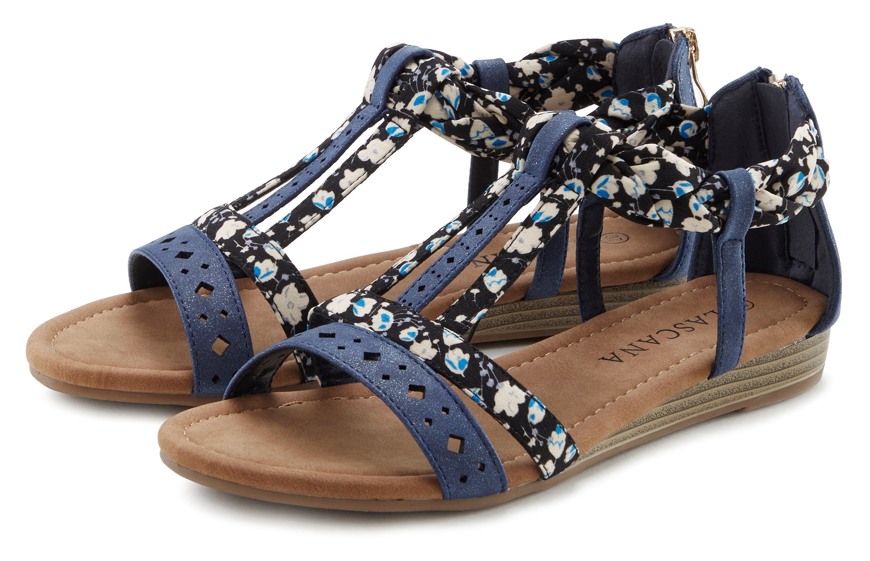 LASCANA Sommerschuh Sandale Sandalette, Sommerschuh mit Riemchen im Festival-Look VEGAN