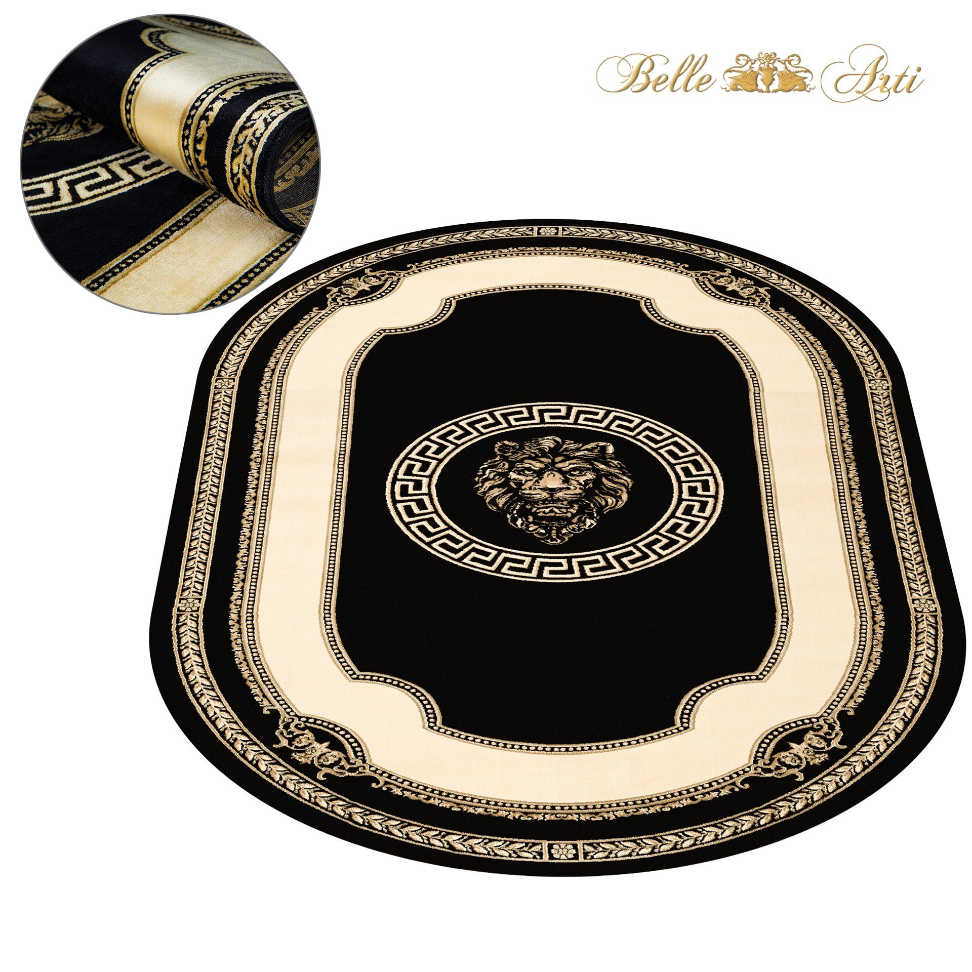 Belle Arti Teppich Teppich Oval Löwe Bicolor art 651 152 cm x 230 cm Oval, Oval