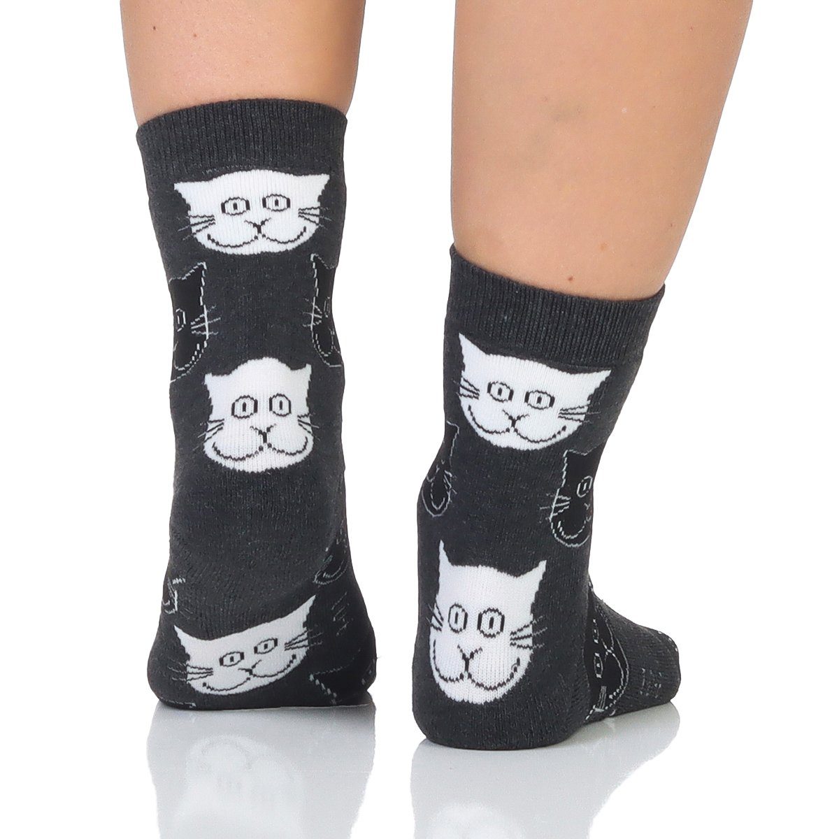 Sockenhimmel Thermosocken Damen Wintersocken Katzen Design warme Socken & Strümpfe 2fädig Vollfrotteefuß