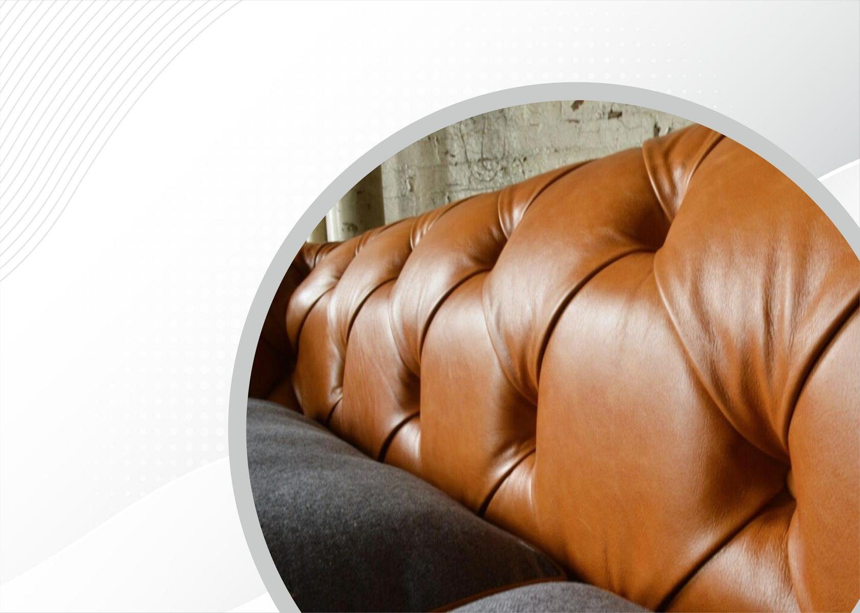 JVmoebel Chesterfield-Sofa, Chesterfield 3 Sitzer Couch Design Sofa Rückenlehne 220 cm, mit Knöpfen. Die