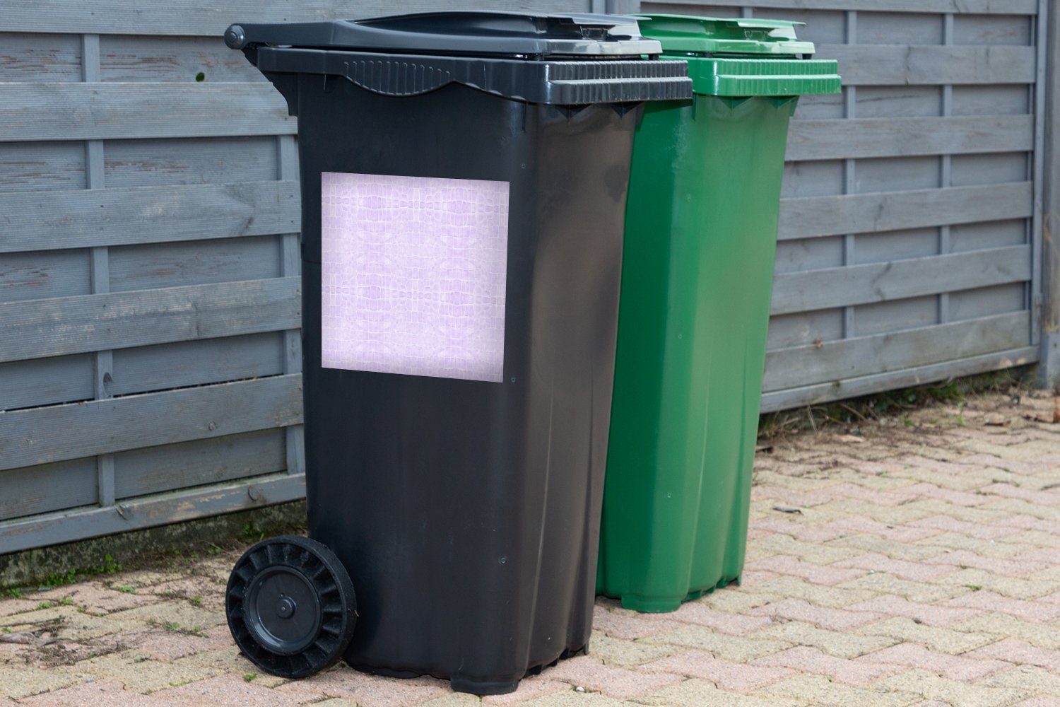 Container, Mülleimer-aufkleber, Abfalbehälter - Mülltonne, St), Tierhaut (1 MuchoWow Textur Leder - Sticker, Wandsticker
