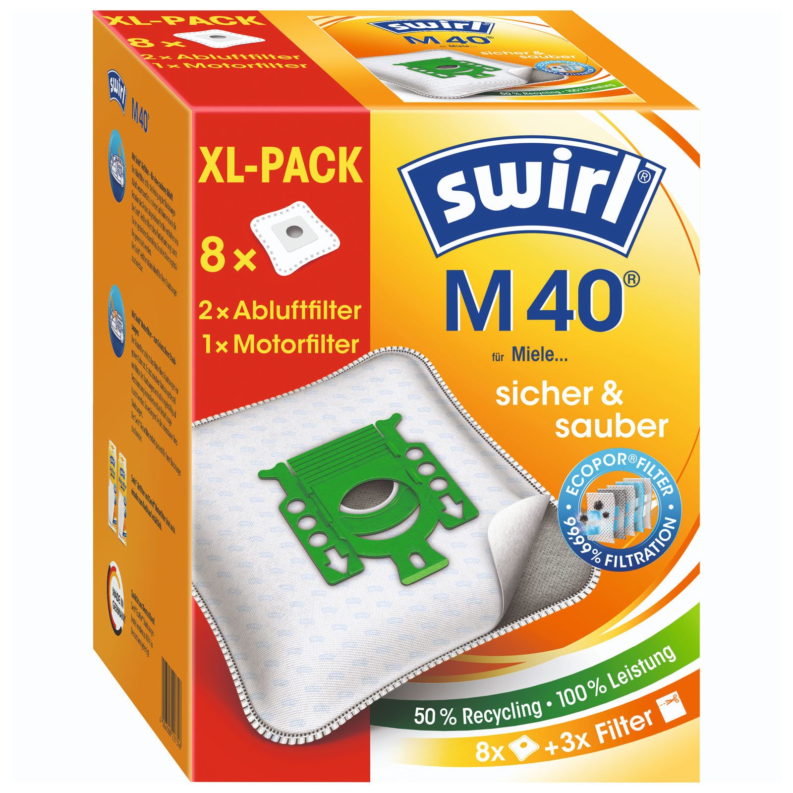 Swirl Staubsaugerbeutel M 40 EcoPor XL