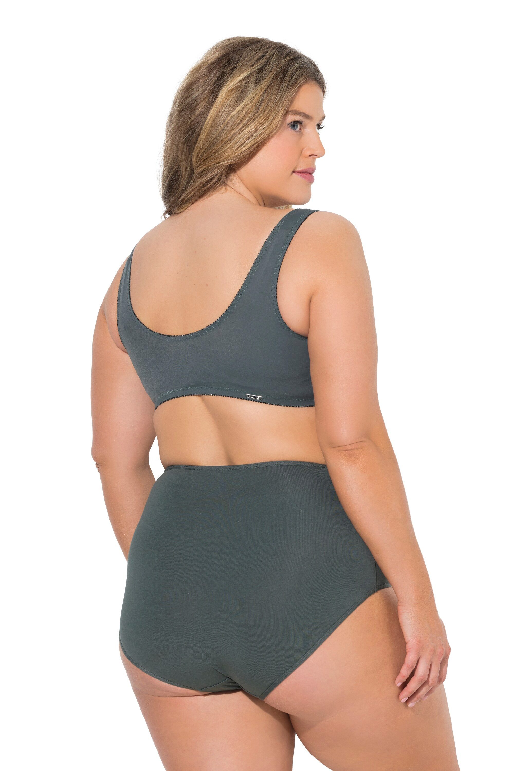 Ulla Popken Bustier Bustiers 2er-Pack Blüten/uni Vorderverschluss