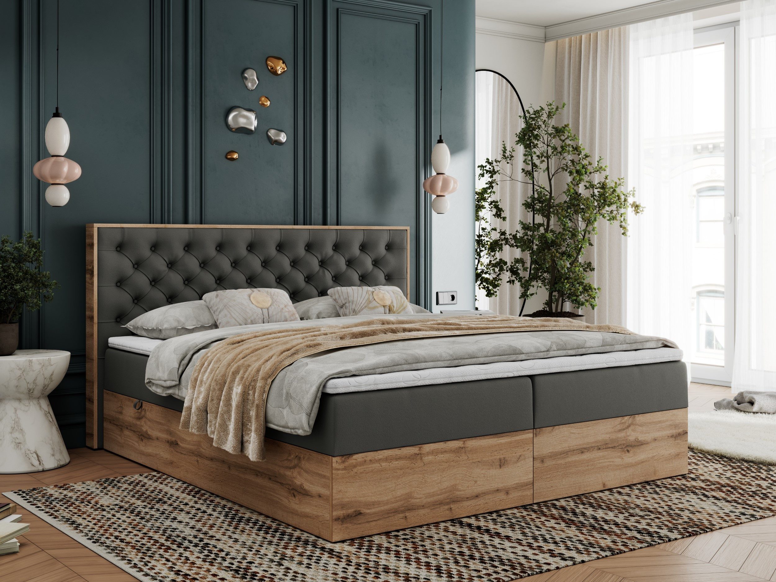 MKS MÖBEL Boxspringbett ALBERO 3 (Packung, günstig online kaufen