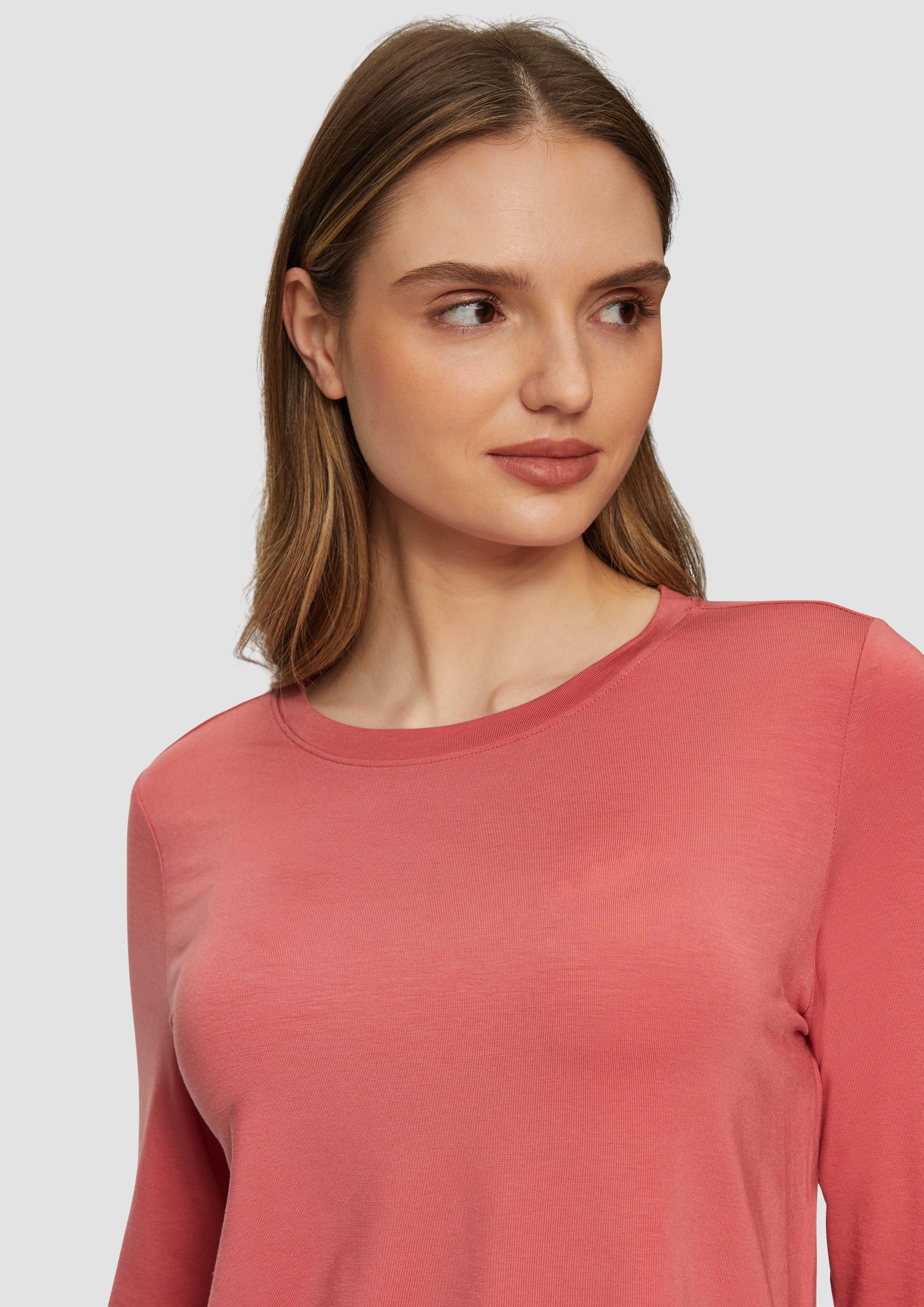 s.Oliver Langarmshirt Longsleeve aus Lyocellmix Stickerei günstig online kaufen