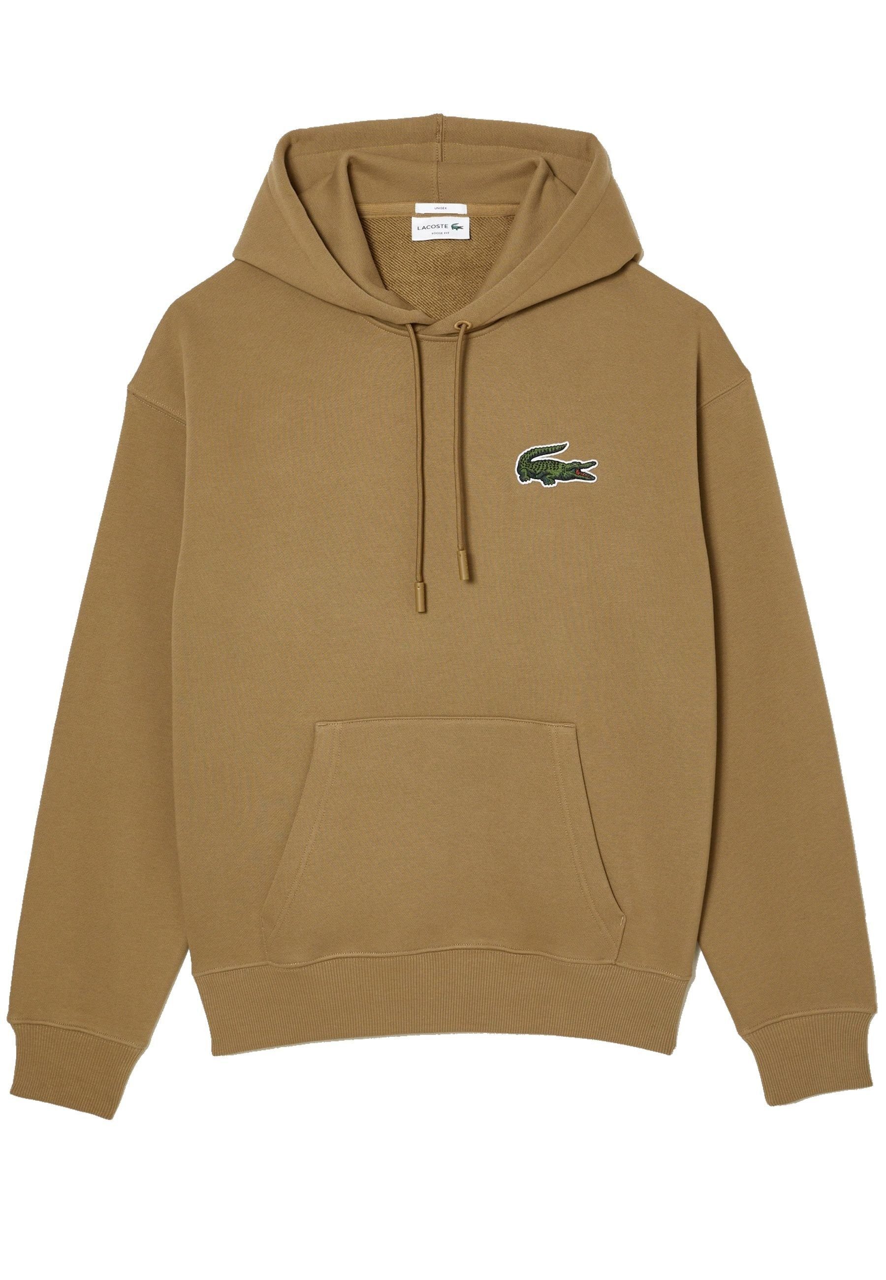 Kapuzensweatshirt mit Lacoste Kängurutasche Hoodie (1-tlg) und Brown Hoodie