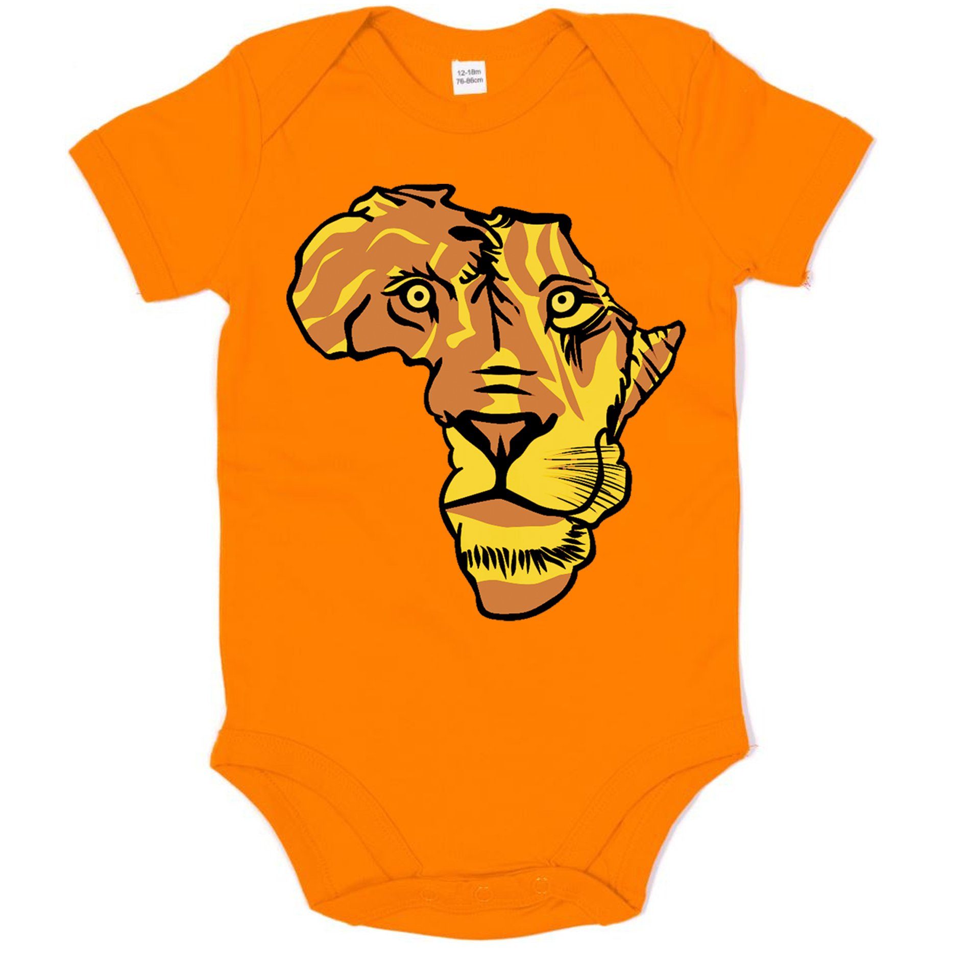 Blondie & Brownie Strampler Kinder Baby African Lion Afrika Löwe Raubkatze Kontinent Katze Orange