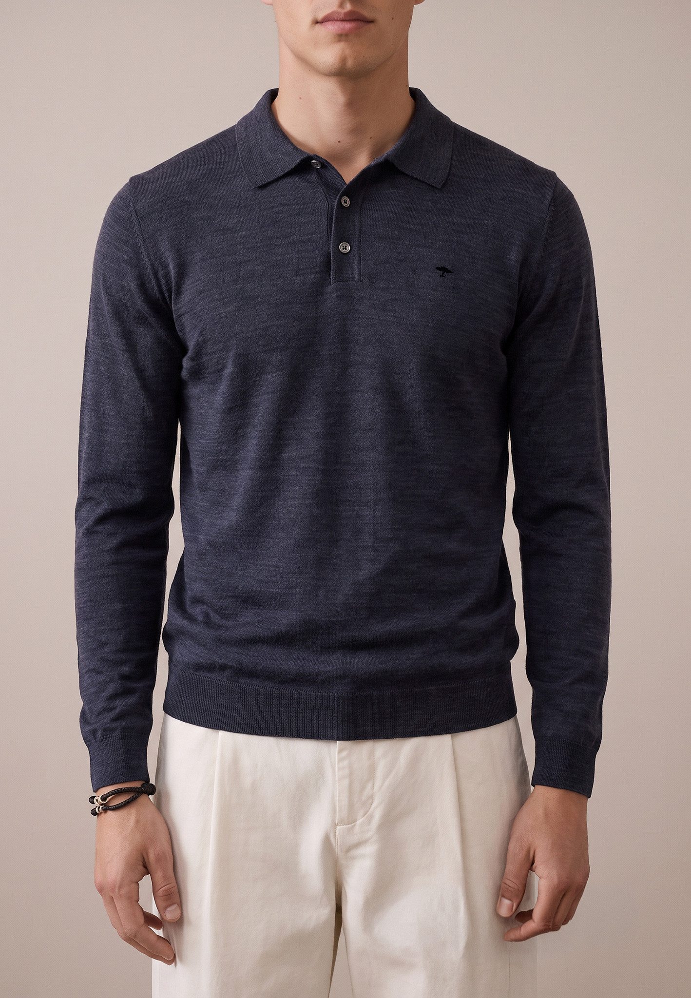 FYNCH-HATTON Polokragenpullover Langarm mit Knopfleiste