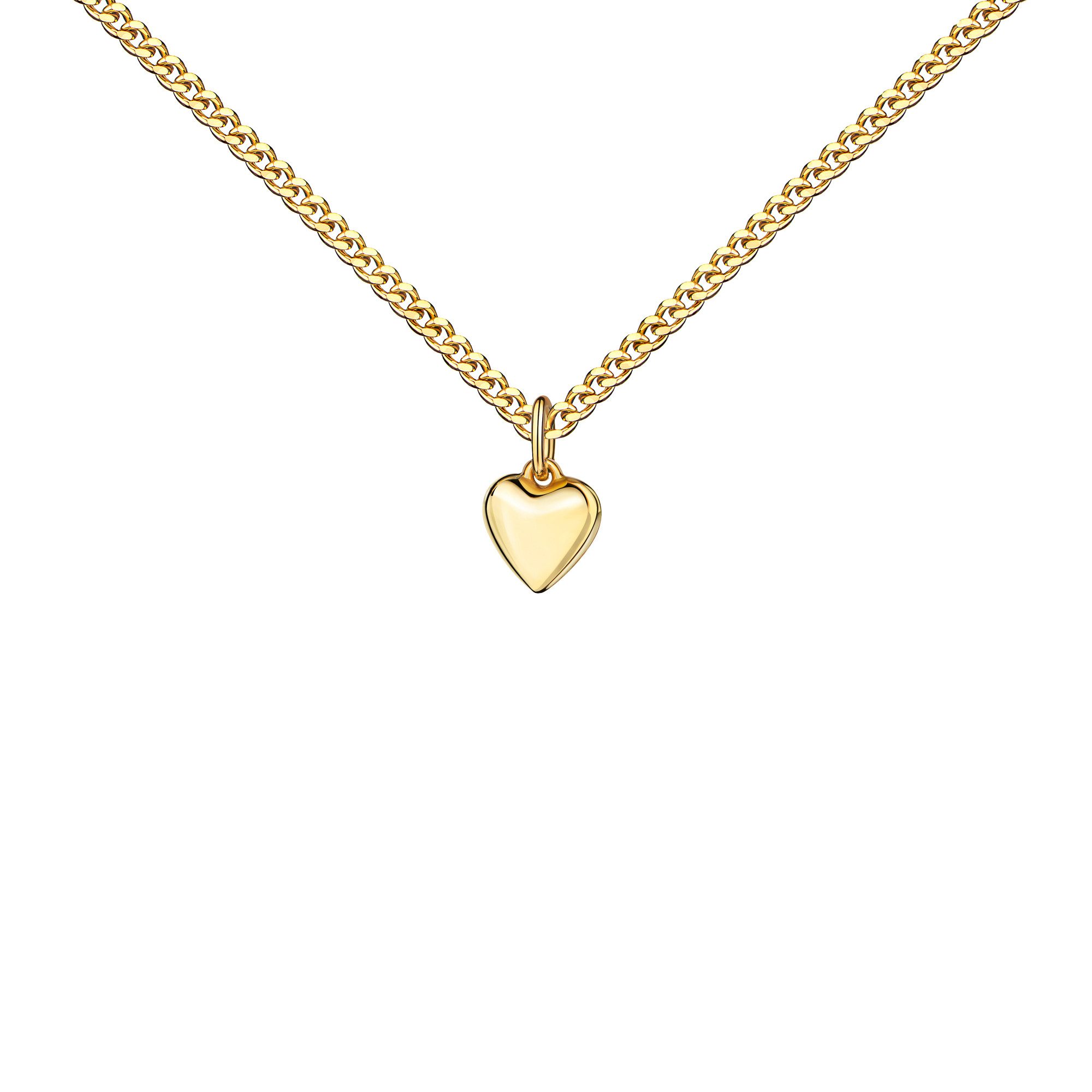 JEVELION Herzanhänger Kleiner Anhänger Herz 585 Gold Herzanhänger - Made in Germany (Goldanhänger, für Damen und Mädchen), Mit Kette vergoldet- Довжина wählbar 36 - 70 cm oder ohne Kette.