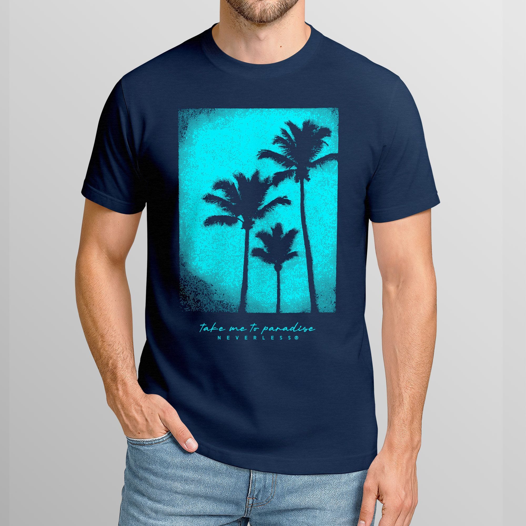 Neverless Print-Shirt Herren T-Shirt Palmen Fotoprint günstig online kaufen