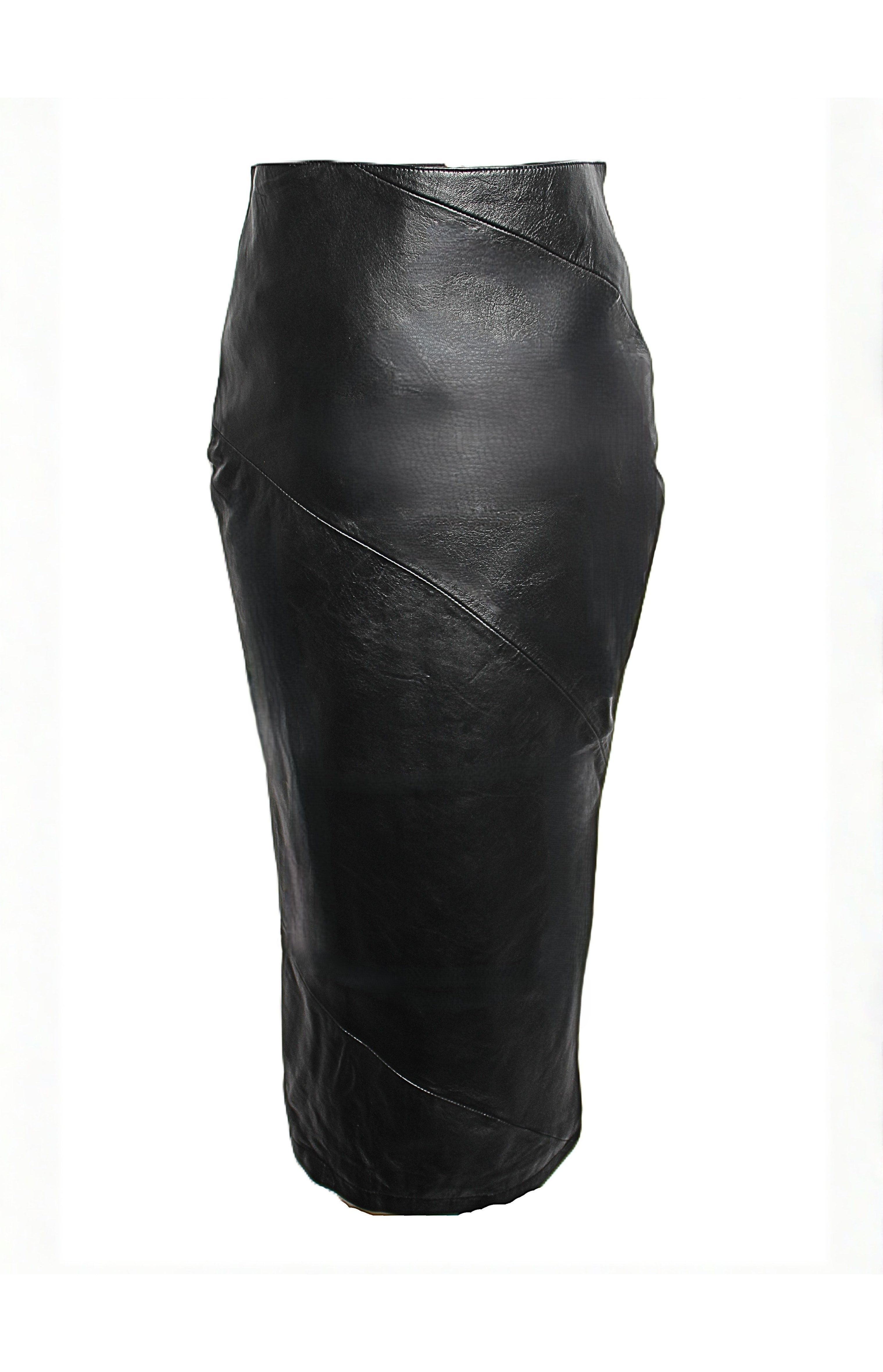 Be Noble Lederrock Elegance Eleganter Midirock aus weichem Lammnappa in schwarz