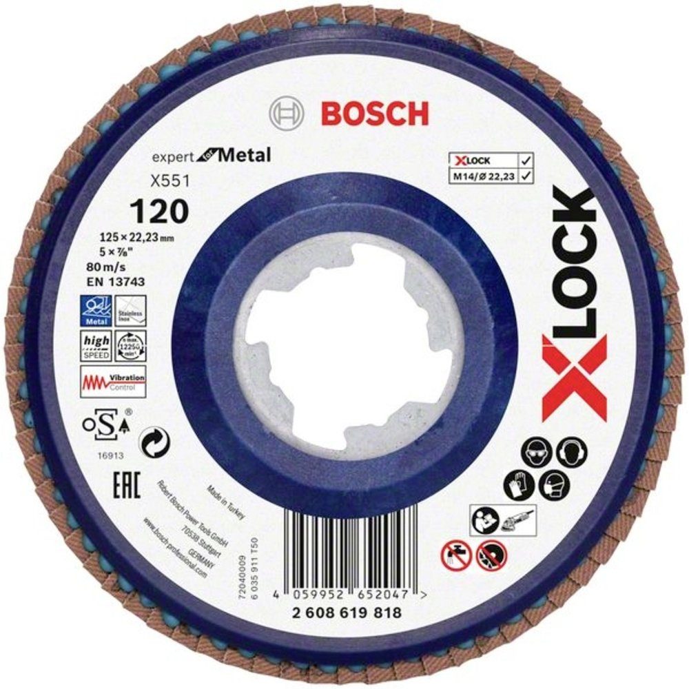 Bosch Professional Schleifscheibe Bosch Accessories 2608619818 X551 Fächerschleifscheibe Durchmesser 125