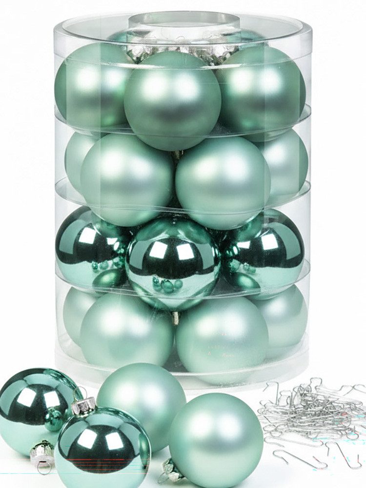 MAGIC by Inge Weihnachtsbaumkugel Weihnachtskugeln Winter Jade 20 Stk 6cm + Haken